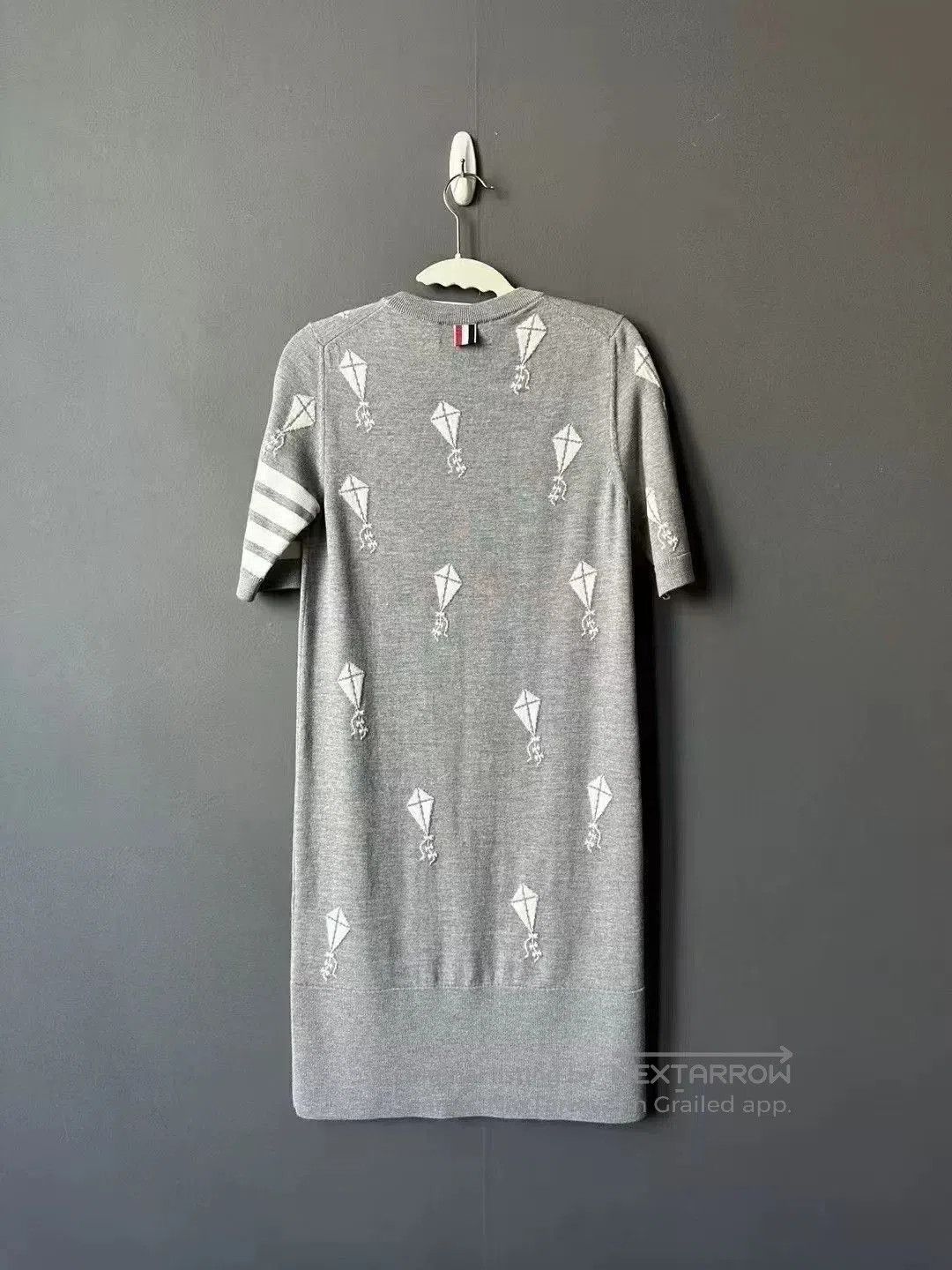 Thom Browne Thom Browne Gray Kite Embroidery Wool Dress. Size XS / US 0-2 / IT 36-38 - 2 Thumbnail