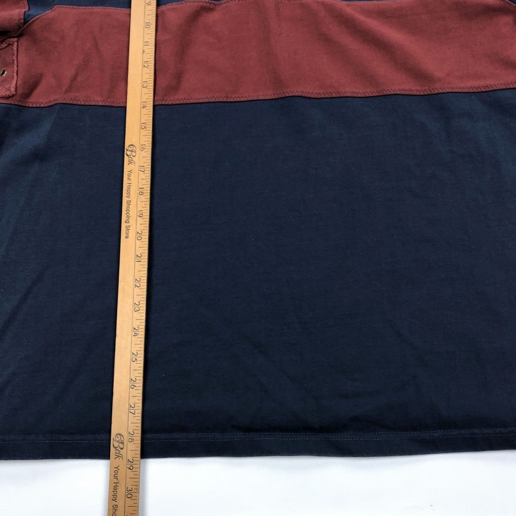 Orvis ORVIS Men's XL Navy Blue Red Stripe Cotton Rugby Shawl Collar Toggle Sweater Size US XL / EU 56 / 4 - 6 Thumbnail