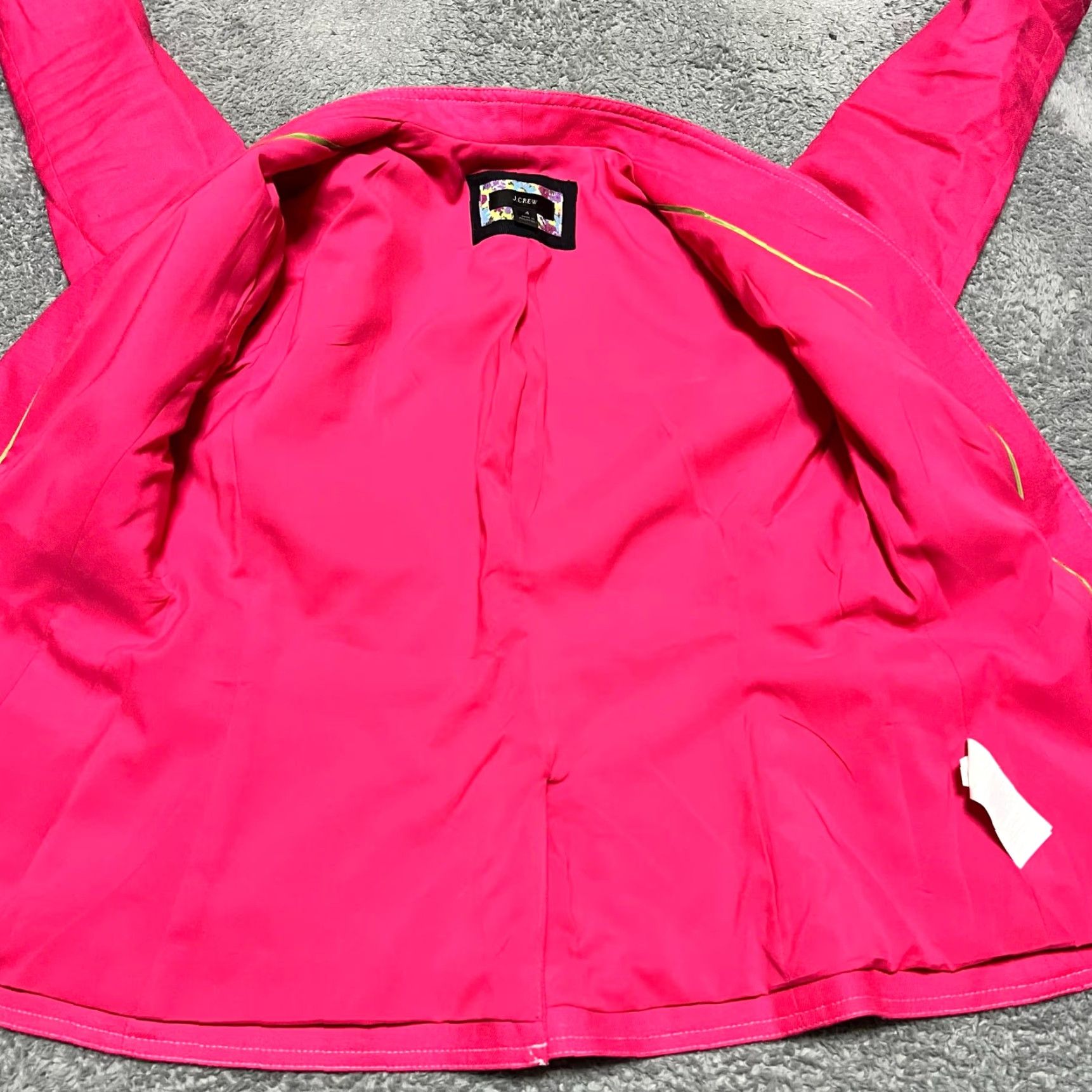 J.Crew J.Crew Blazer Womens 4 Pink Linen Blend Stretch Going Out Preppy Barbie AI253 Size S / US 4 / IT 40 - 4 Thumbnail