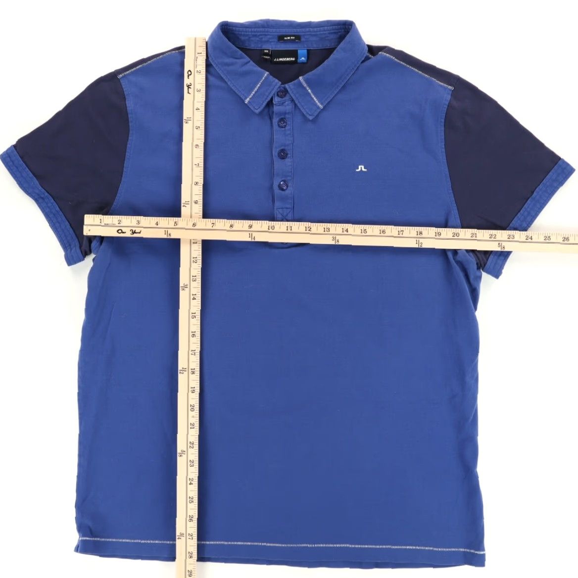 J.Lindeberg J. Lindeberg Prisco Slim Lux Bridge Colorblock Polo Shirt Blue XL Mens Shirt Colorblock Slim Lux Bridge Polo Shirt J. Lindeberg Men XL Blue Size US XL / EU 56 / 4 - 3 Thumbnail