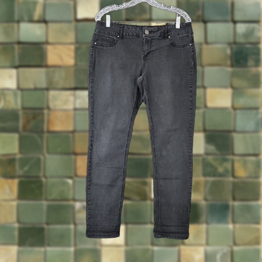 Vintage Maurices Womens Jeans Black Stretch Straight Leg Slim Fit Size L-S Size 36" / US 14 / IT 50 - 1 Thumbnail