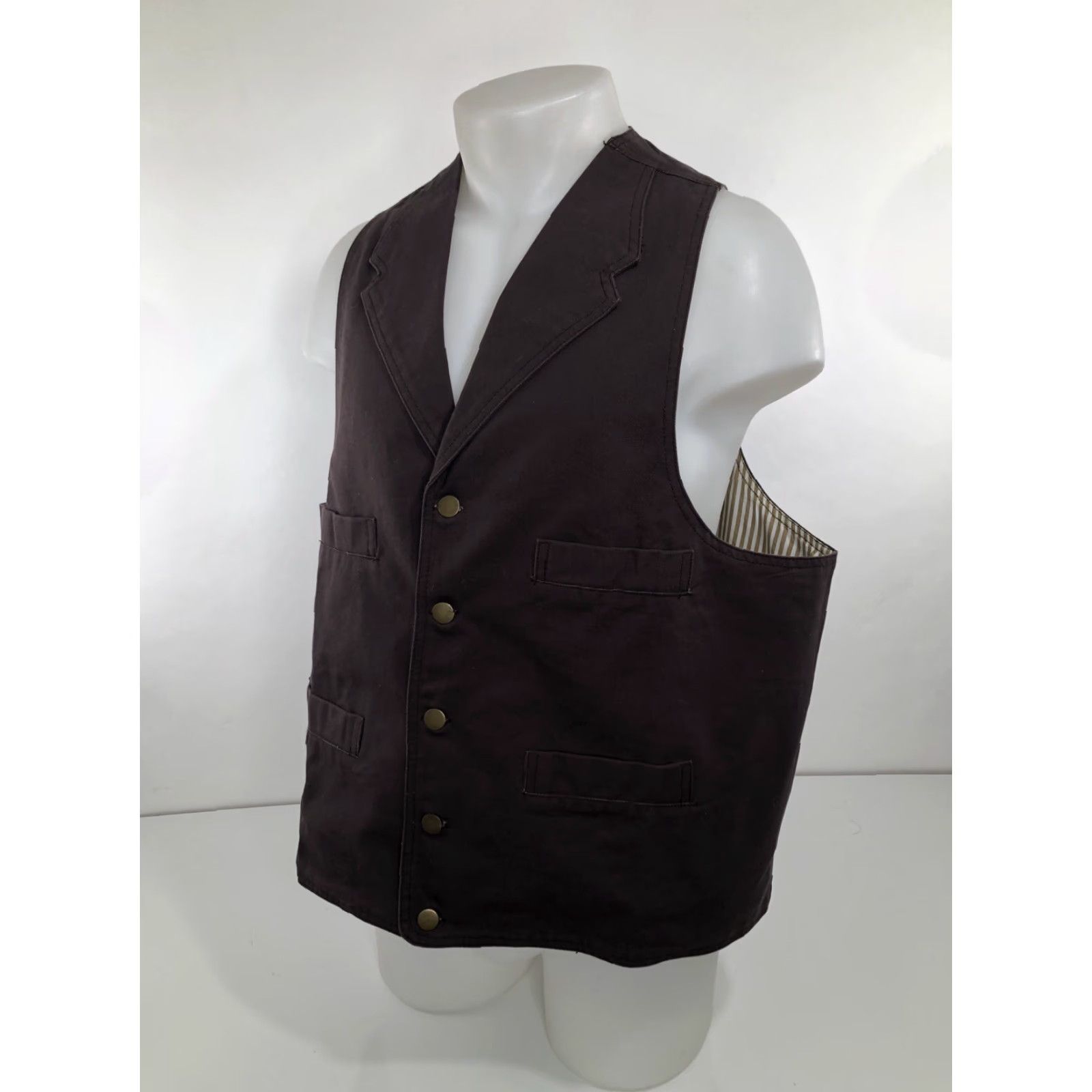 Scully SCULLY Mens XL Canvas Western Frontier Vest Men Brown Western Style EXCELLENT Vest Size US XL / EU 56 / 4 - 3 Thumbnail