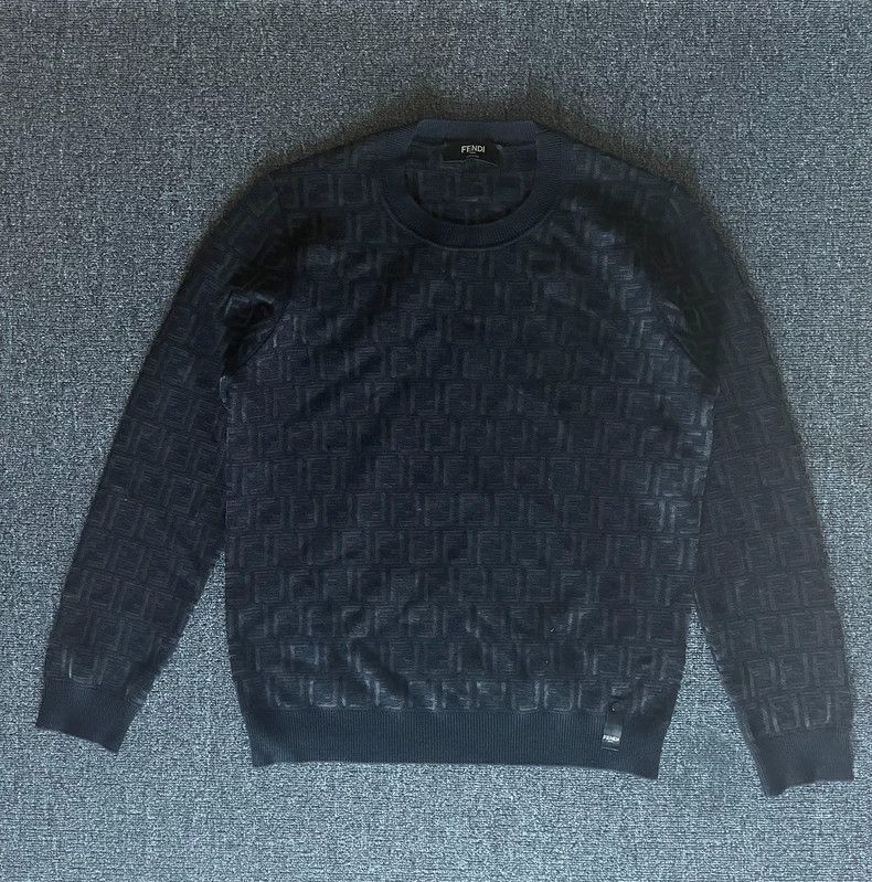 Fendi Fendi Wool Sweater with Double F Logo-yf Size US L / EU 52-54 / 3 - 1 Thumbnail