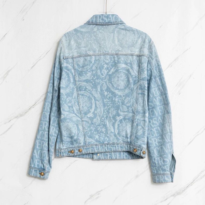 Versace Versace Men's letter-printed denim jacket Size US M / EU 48-50 / 2 - 5 Thumbnail