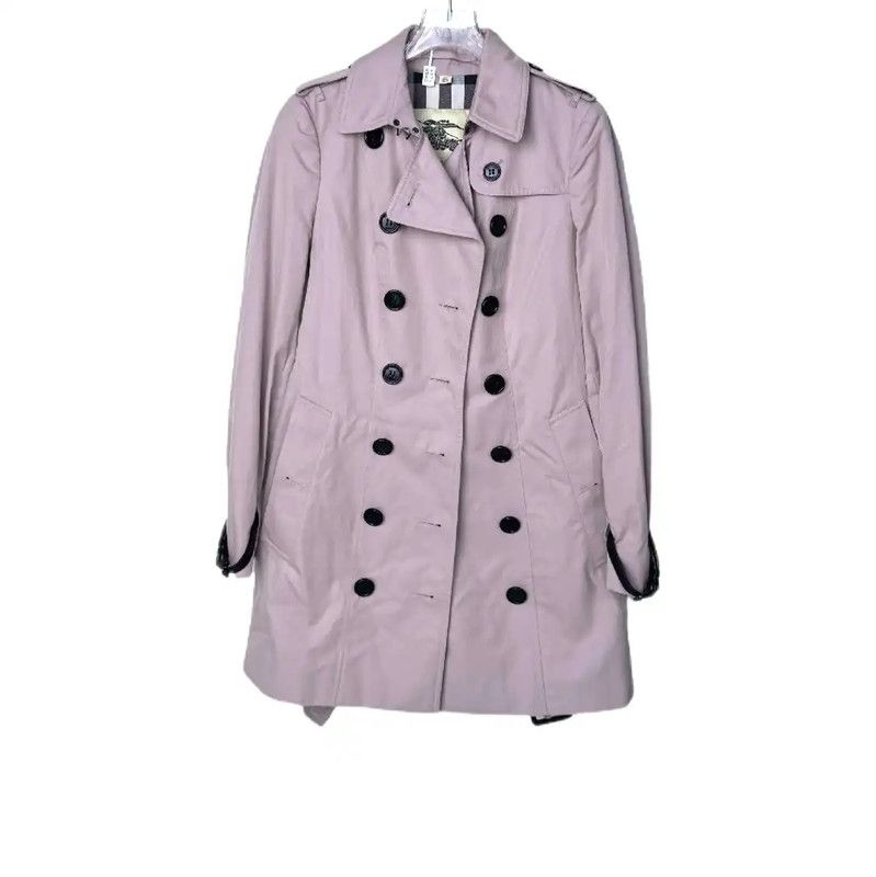 Burberry Burberry Purple Cotton Women's Trench Coat Size S / US 4 / IT 40 - 1 Thumbnail
