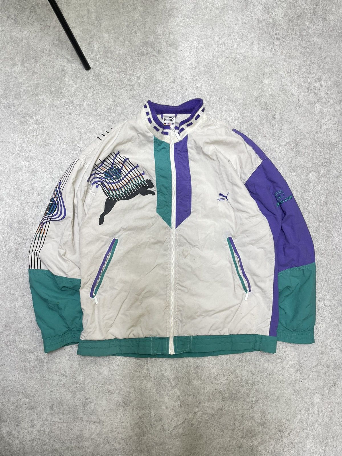Puma × Vintage Vintage Puma Windbreaker — Davis Cup Edition Size US L / EU 52-54 / 3 - 1 Thumbnail