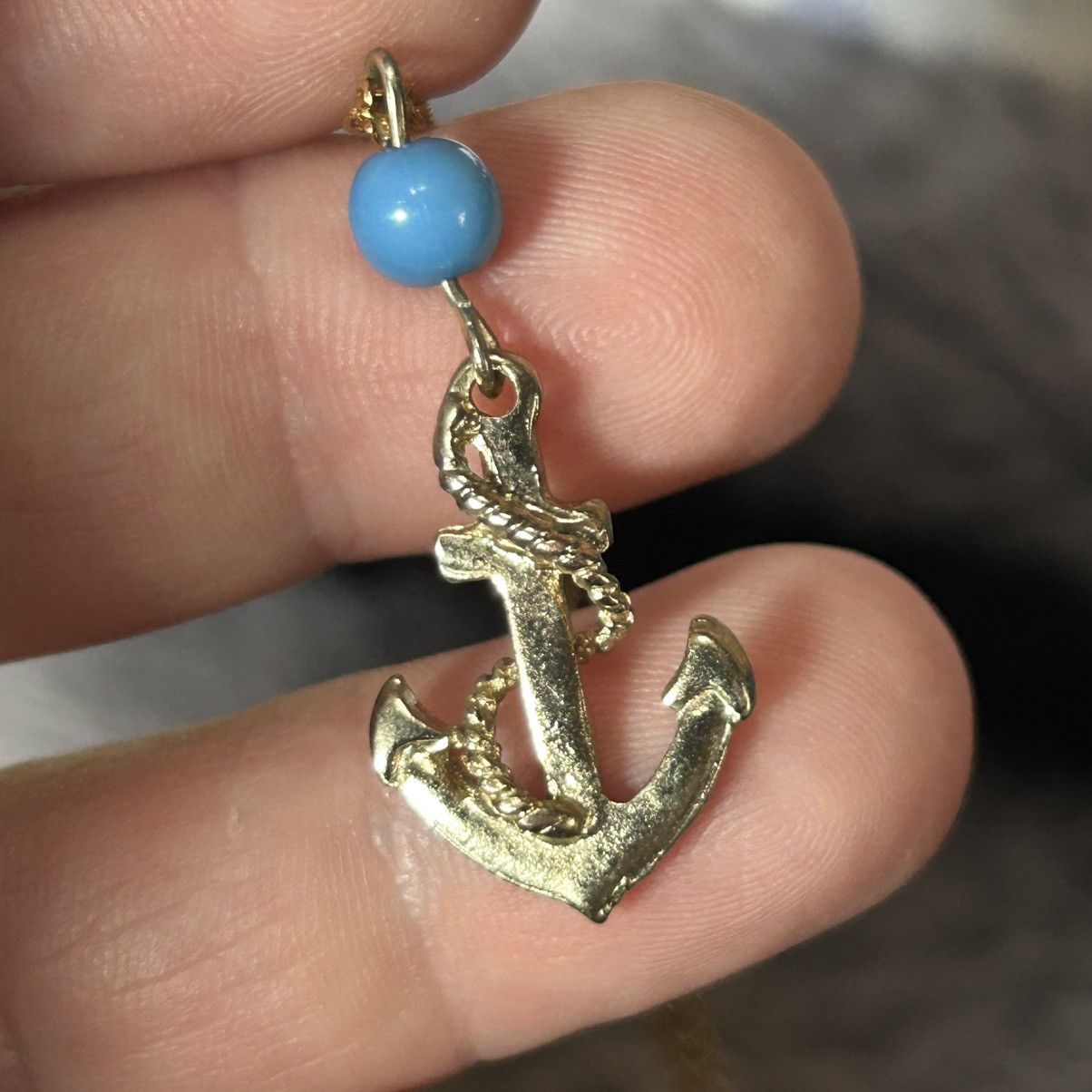 Vintage Handcrafted vintage anchor pendant on chain necklace Size ONE SIZE - 5 Thumbnail