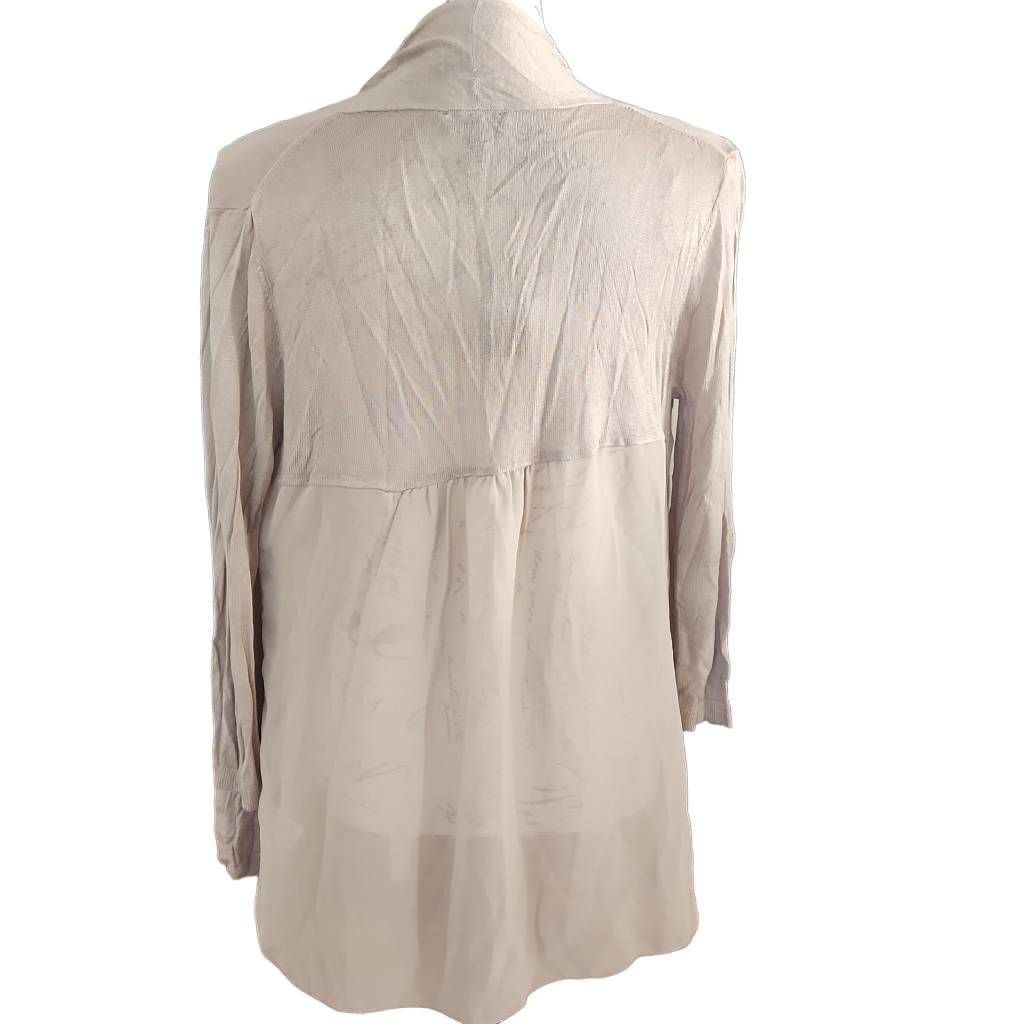 Express Express Women's Size Medium Gray Mixed Material Sheer Back K Size M / US 6-8 / IT 42-44 - 4 Thumbnail
