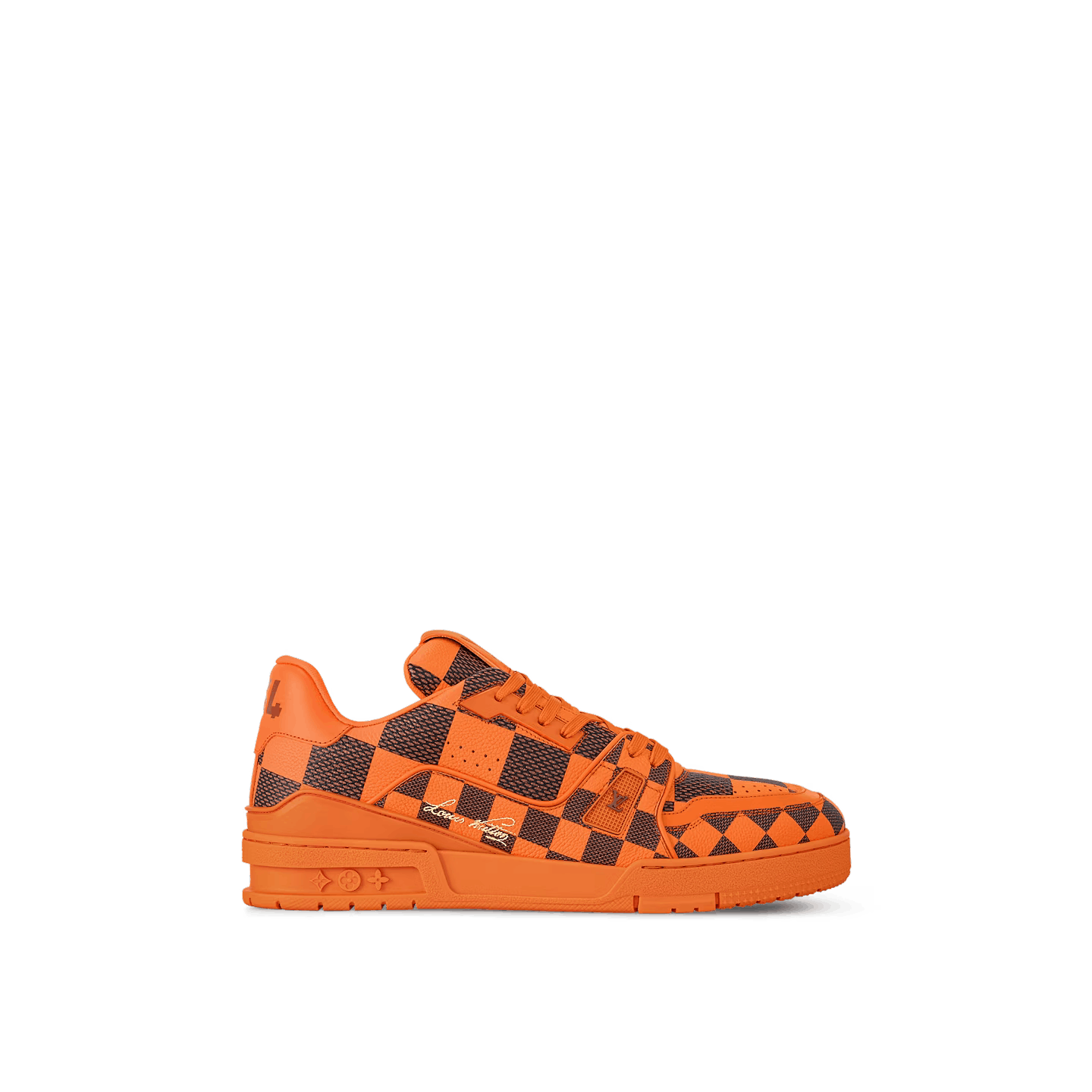 image of Louis Vuitton Shoes Sneakers Leather Monogram Logo Lv 1Acn5S in Orange, Men's