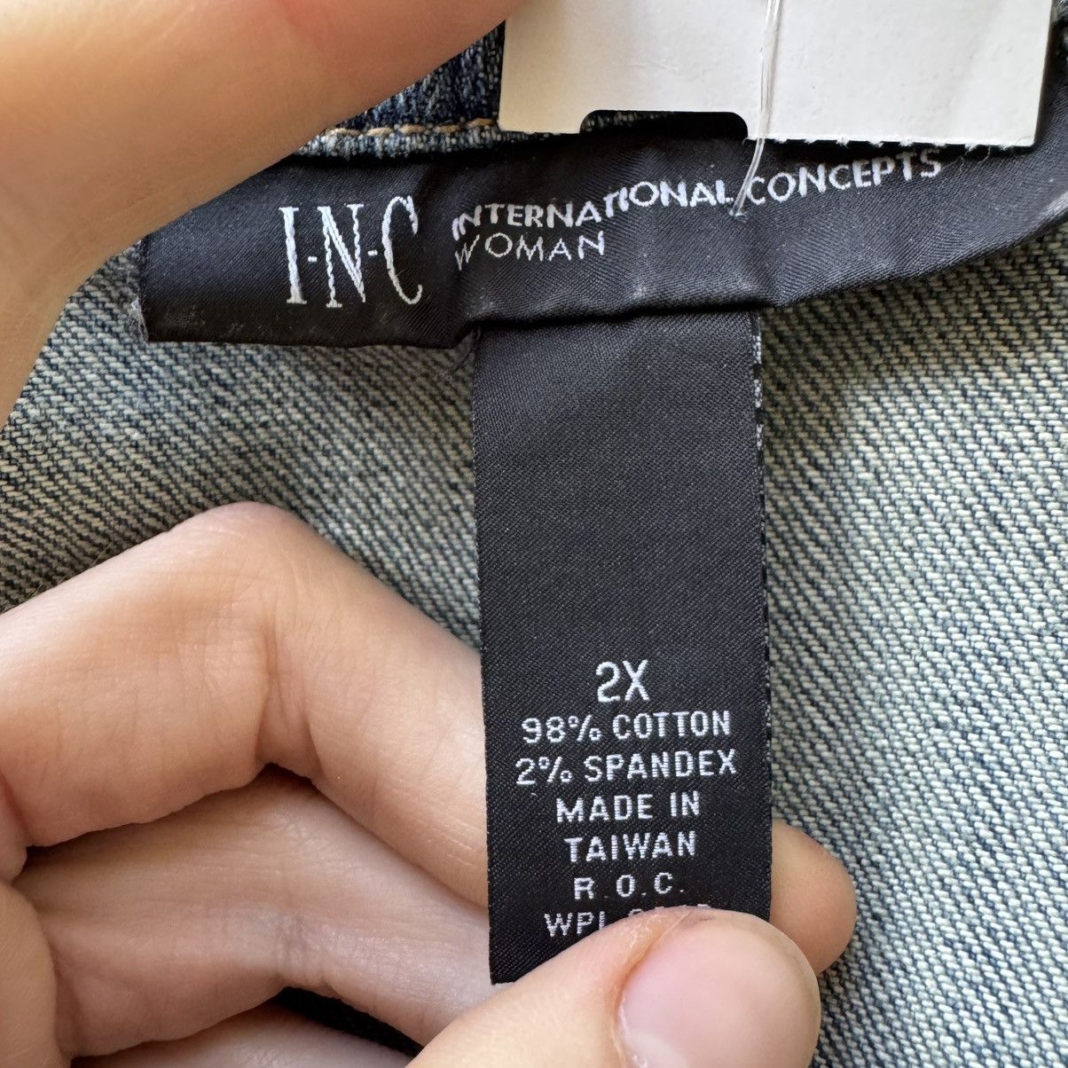 I.N.C Vintage INC International Concepts Embellished Denim Jacket Size XXL / US 16-18 / IT 52-54 - 6 Thumbnail