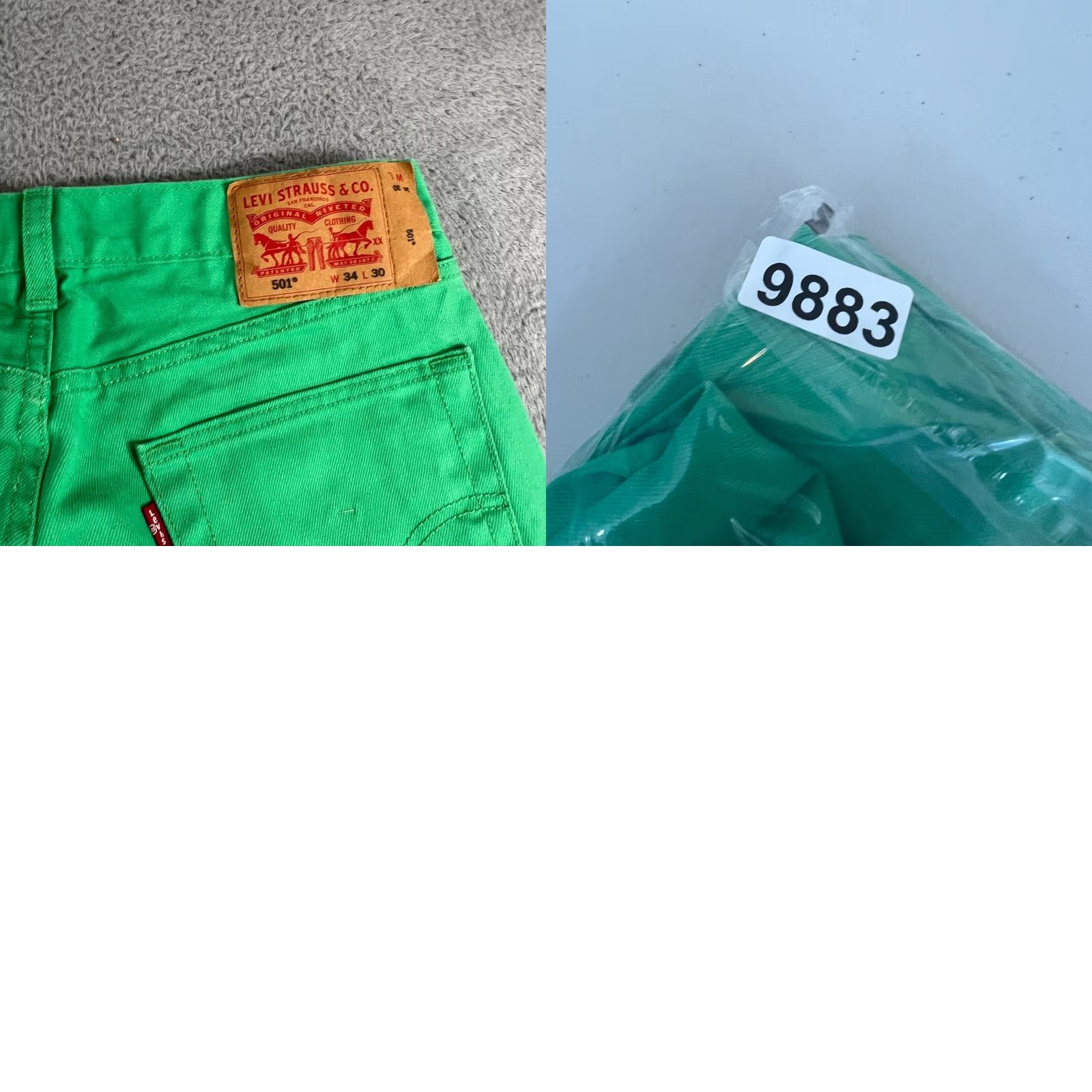 Levi's VINTAGE Levi's 501 Jeans Mens Regular Green 32x29 Slim Fit Pockets 5-Pocket Denim Stonewashed Medium Wash USA 90s Style Size US 34 / EU 50 - 9 Thumbnail