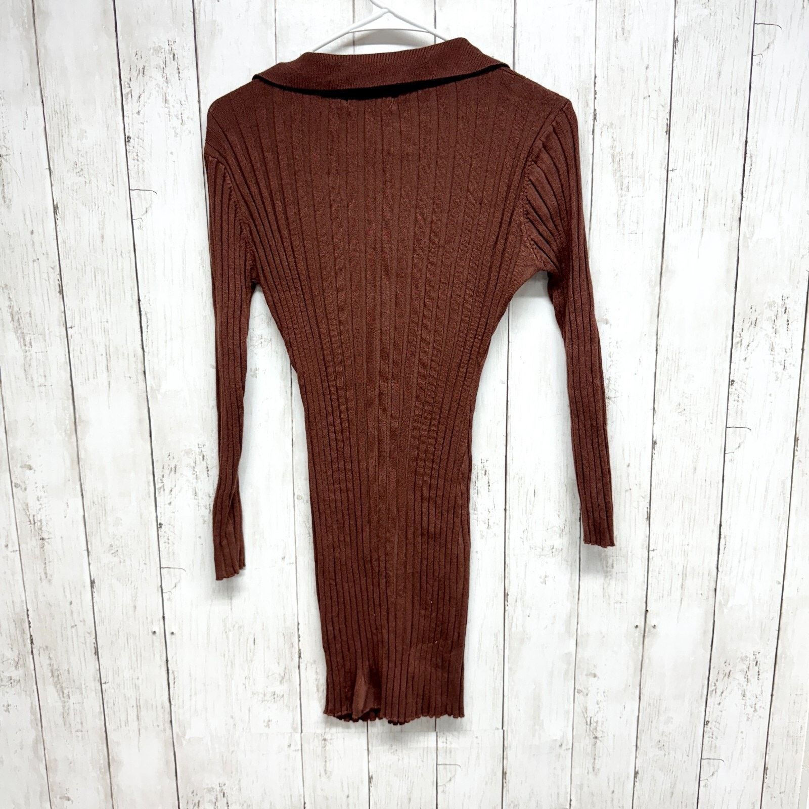 Cider Cider Dress Size Small Fall Mini Ribbed Long Sleeve Collared Size S / US 4 / IT 40 - 4 Thumbnail