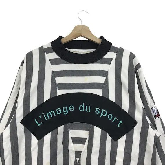 Le Coq Sportif Vtg 90’ LE COQ SPORTIF L’Image Du Sport Striped Sweater Size L / US 10 / IT 46 - 3 Thumbnail