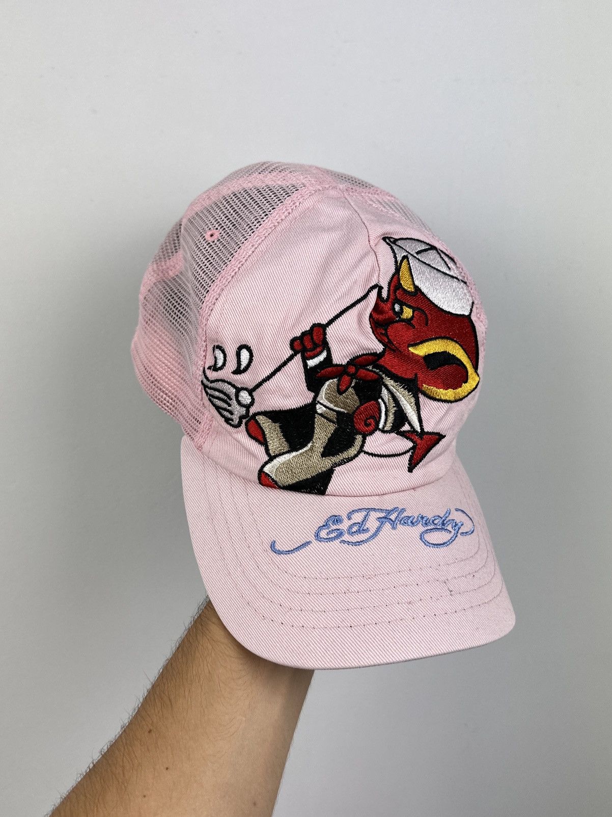 Christian Audigier × Ed Hardy 👹Vintage Y2K Ed Hardy Devil Logo Pink Cap Size ONE SIZE - 1 Thumbnail