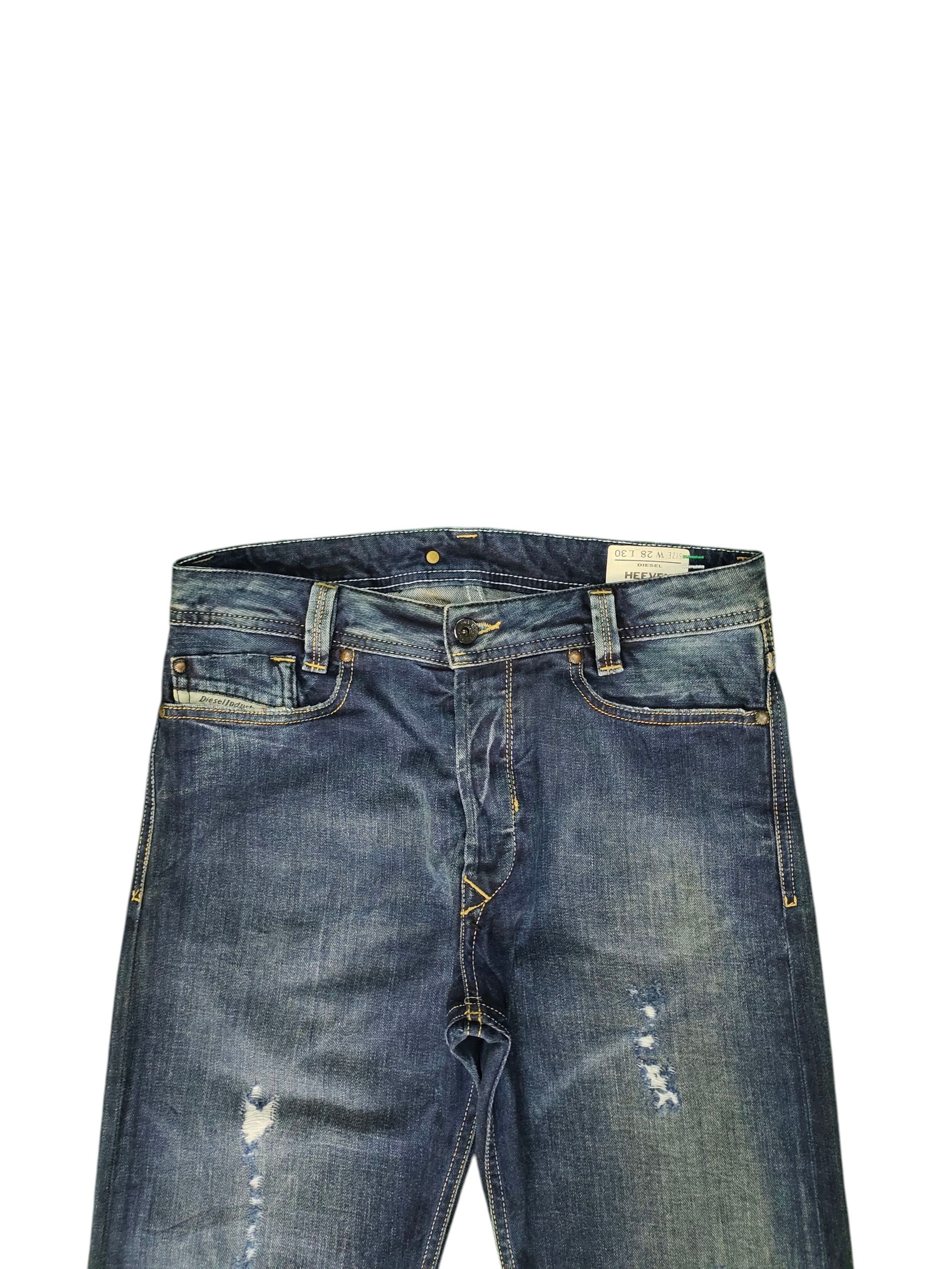 Diesel Vintage Y2k Diesel Heeven Clawmark Distress Faded Jeans Size US 29 - 2 Thumbnail