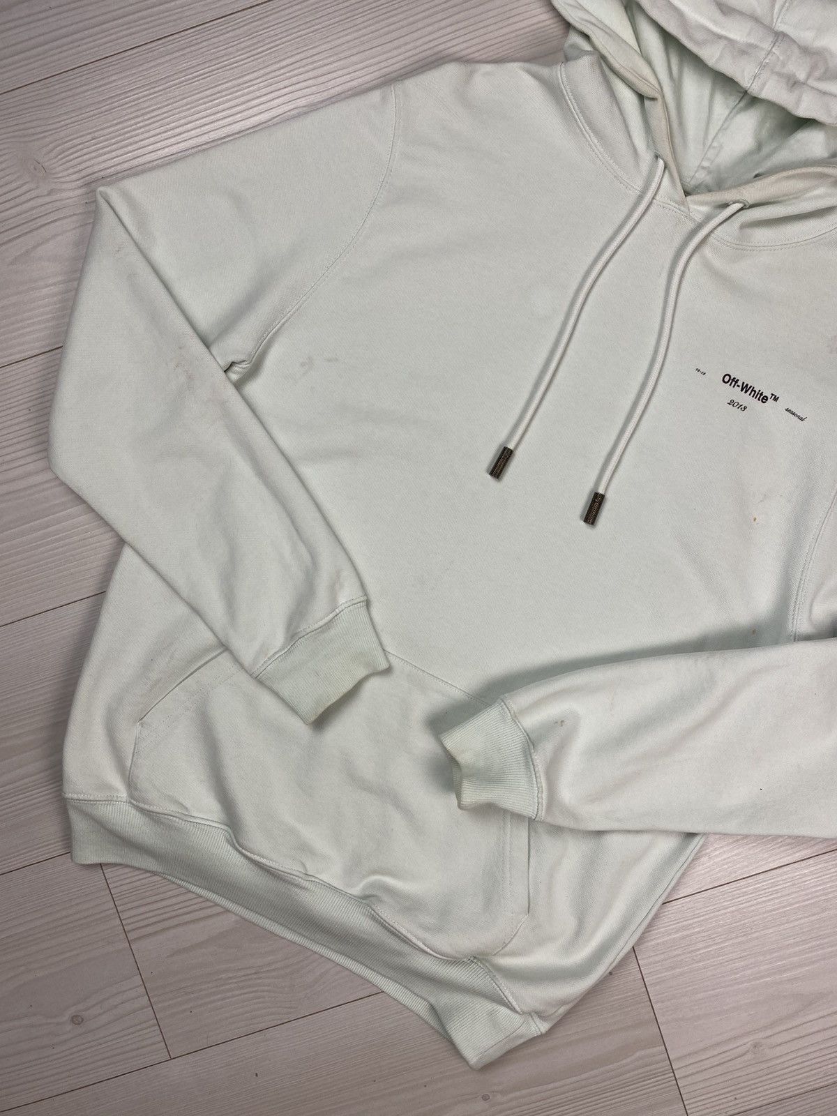 Off-White RARE Off white mint seaweed oversized hoodie y2k Size US XS / EU 42 / 0 - 4 Thumbnail