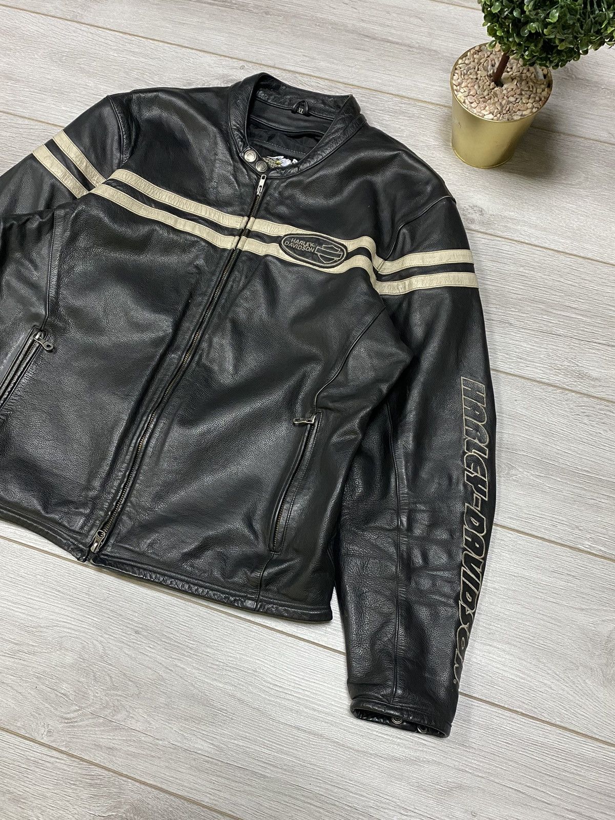 Vintage Harley Davidson big logo vintage leather racing jacket Size US XL / EU 56 / 4 - 4 Thumbnail