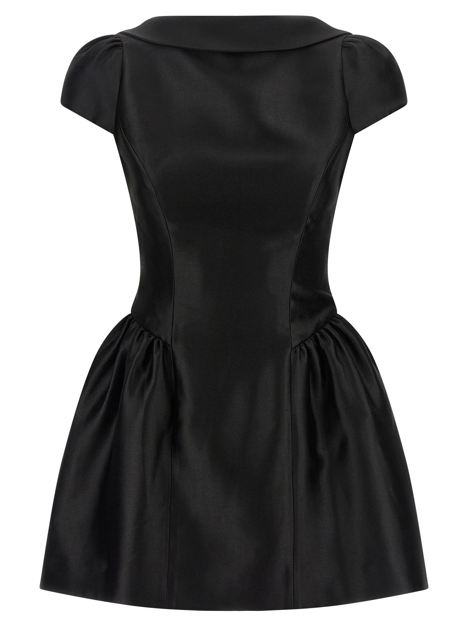 Self-Portrait 'Black Taffetà Collared Mini' dress Size S / US 4 / IT 40 - 1 Thumbnail