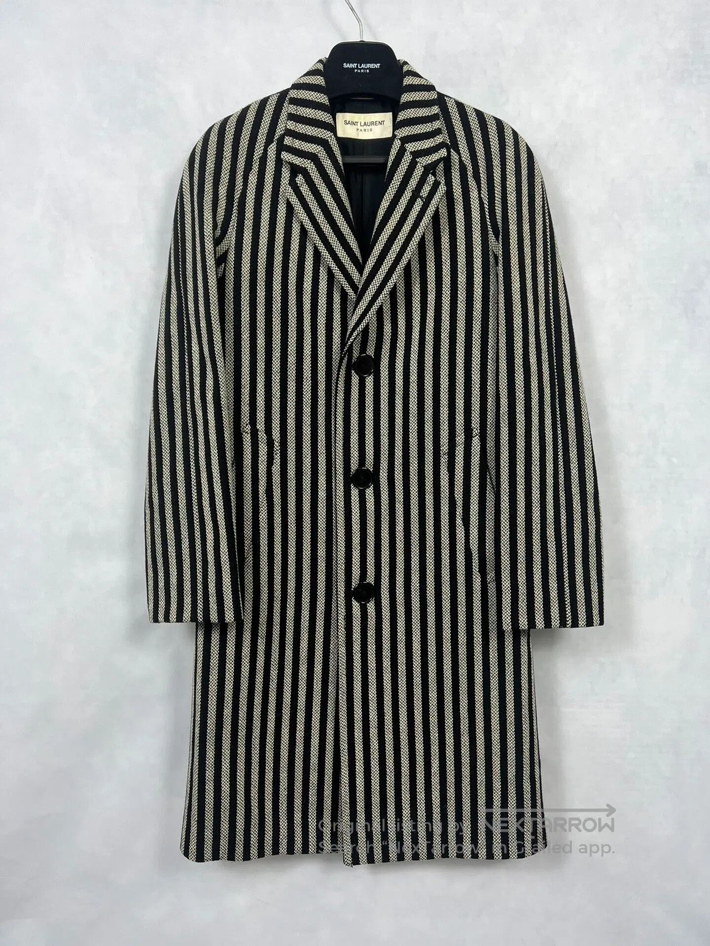 Saint Laurent Paris Saint Laurent Chesterfield Striped Coat. Size US XS / EU 42 / 0 - 1 Thumbnail