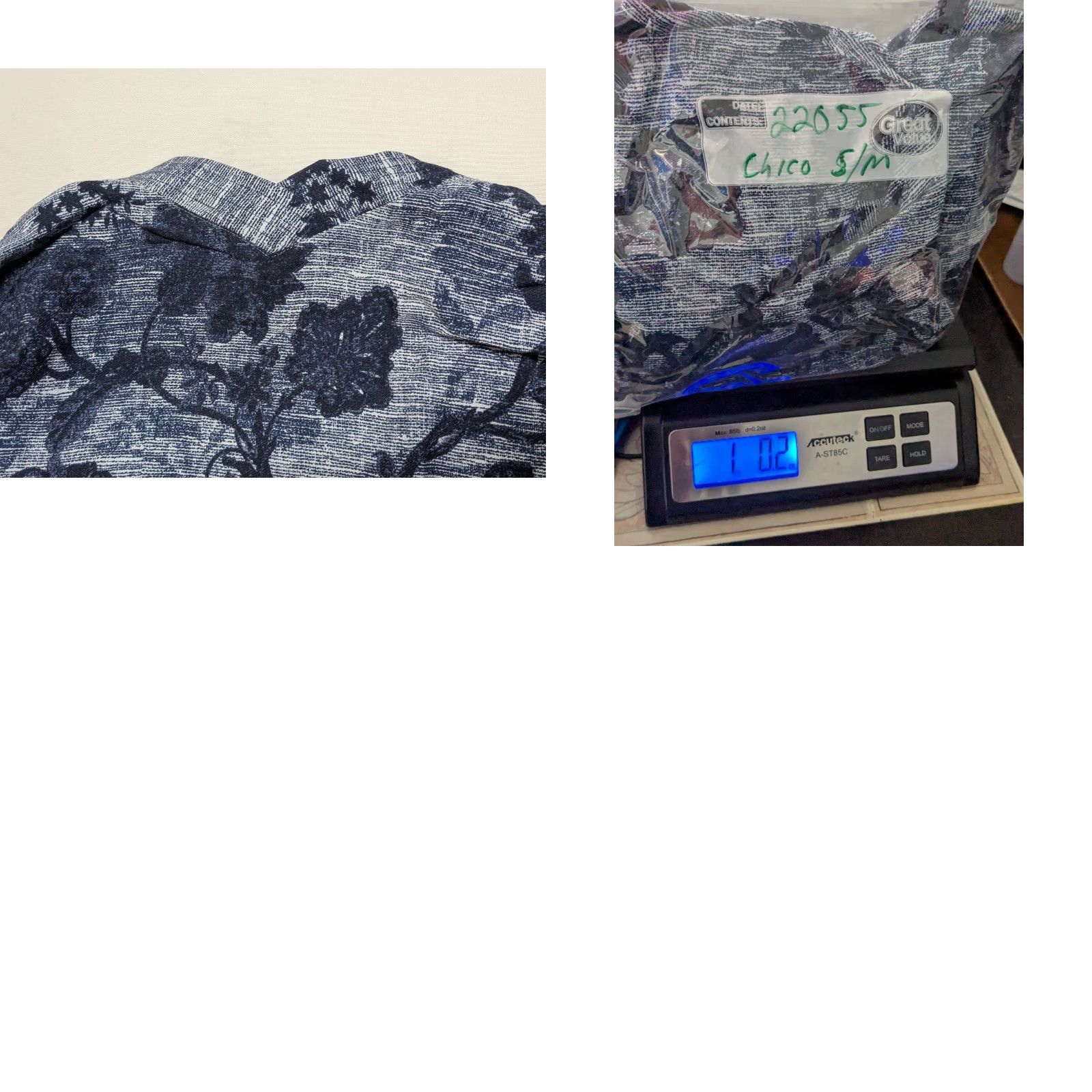 Vintage Chico's Open-front Kimono Robe - Women S/M Blue Floral Boho Duster Cardigan EUC Size M / US 6-8 / IT 42-44 - 10 Thumbnail