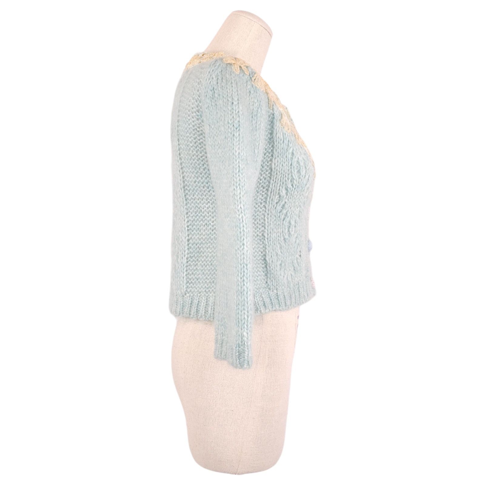 Free People FP One Free People Pixie Wool Blend Cardi Blue Extra Small Size XS / US 0-2 / IT 36-38 - 4 Thumbnail