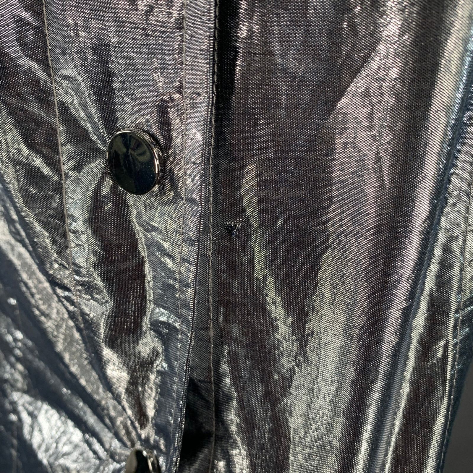 A.L.C. A.L.C. Metallic Silver Cotton Blend Snaps Collarless Jacket Size S / US 4 / IT 40 - 5 Thumbnail