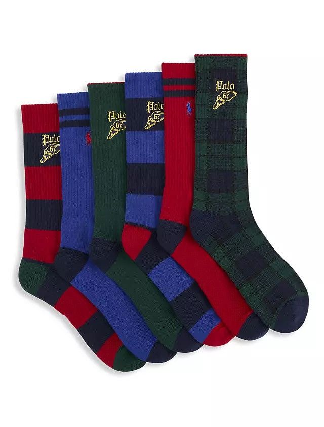Polo Ralph Lauren Polo Ralph Lauren Half Cushion 6 Pairs | Crew Socks Size ONE SIZE - 1 Thumbnail