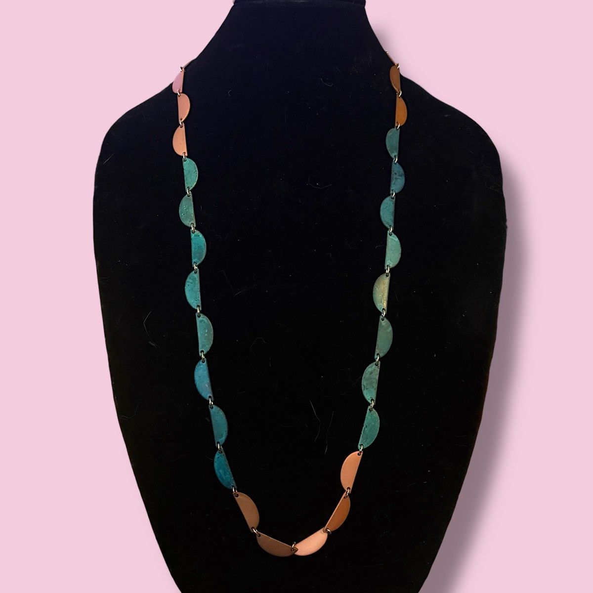 Other Teal and copper tone half circle link necklace Size ONE SIZE - 1 Thumbnail