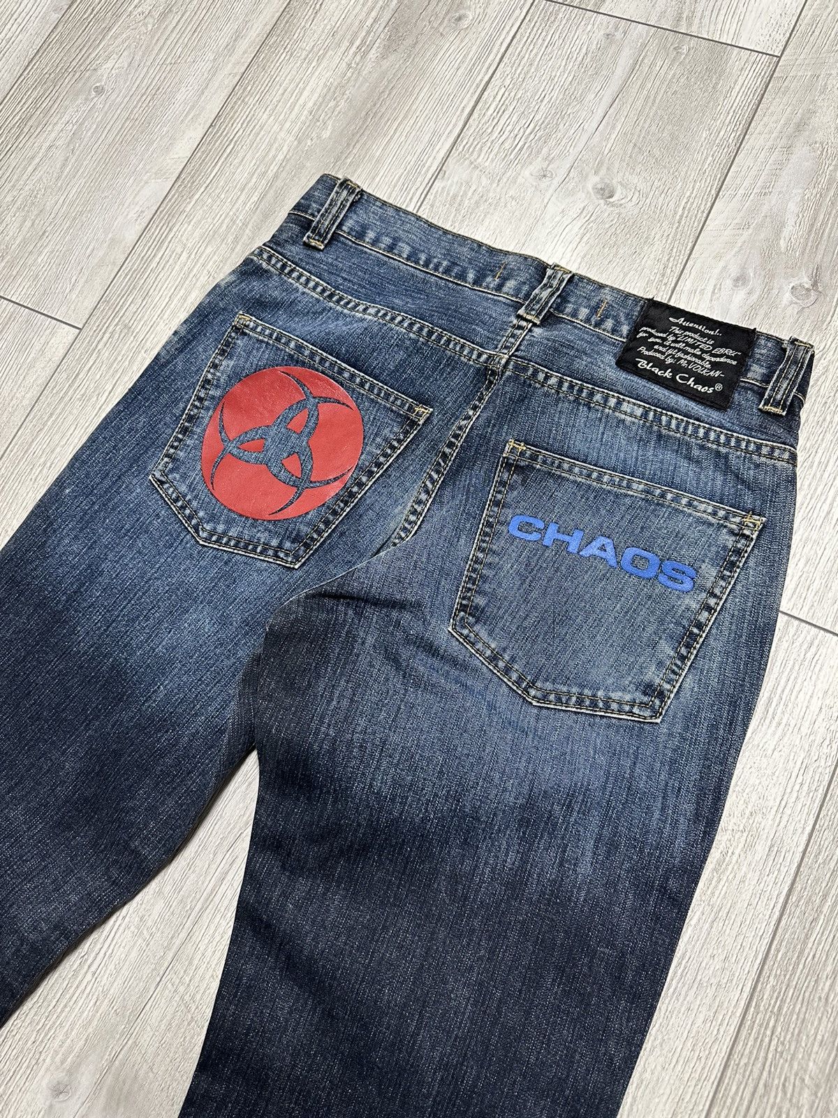 Chaps Crazy y2k Baggy Faded Black Chaps Skater Jeans. Size US 29 - 2 Thumbnail