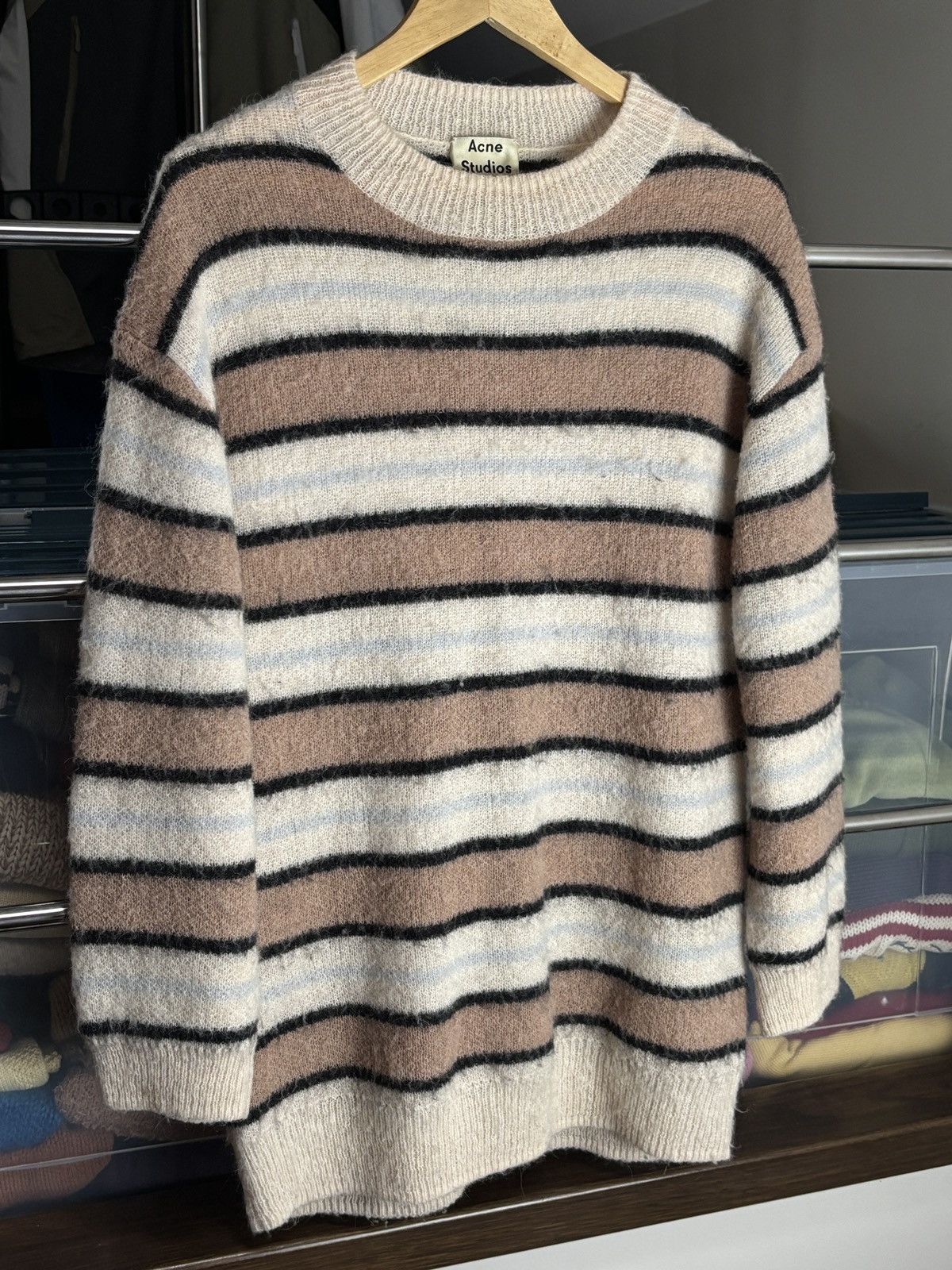 Acne Studios Acne Studios Knitted Oversized Sweater Wool Alpaca Striped Size US XXS / EU 40 - 2 Thumbnail