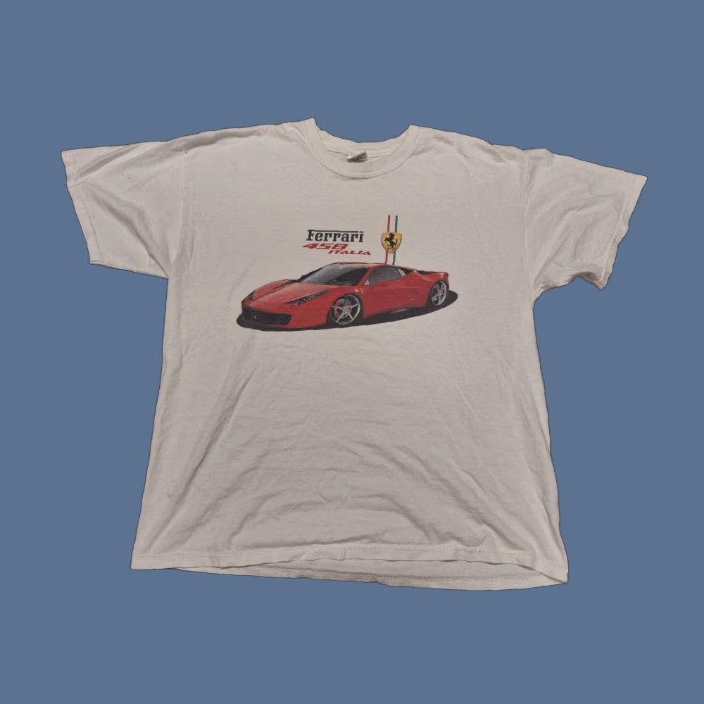 Gildan Ferrari 458 Italia Sports Car T Shirt XL White Unisex Adults Gildan Rare Size US XL / EU 56 / 4 - 1 Thumbnail