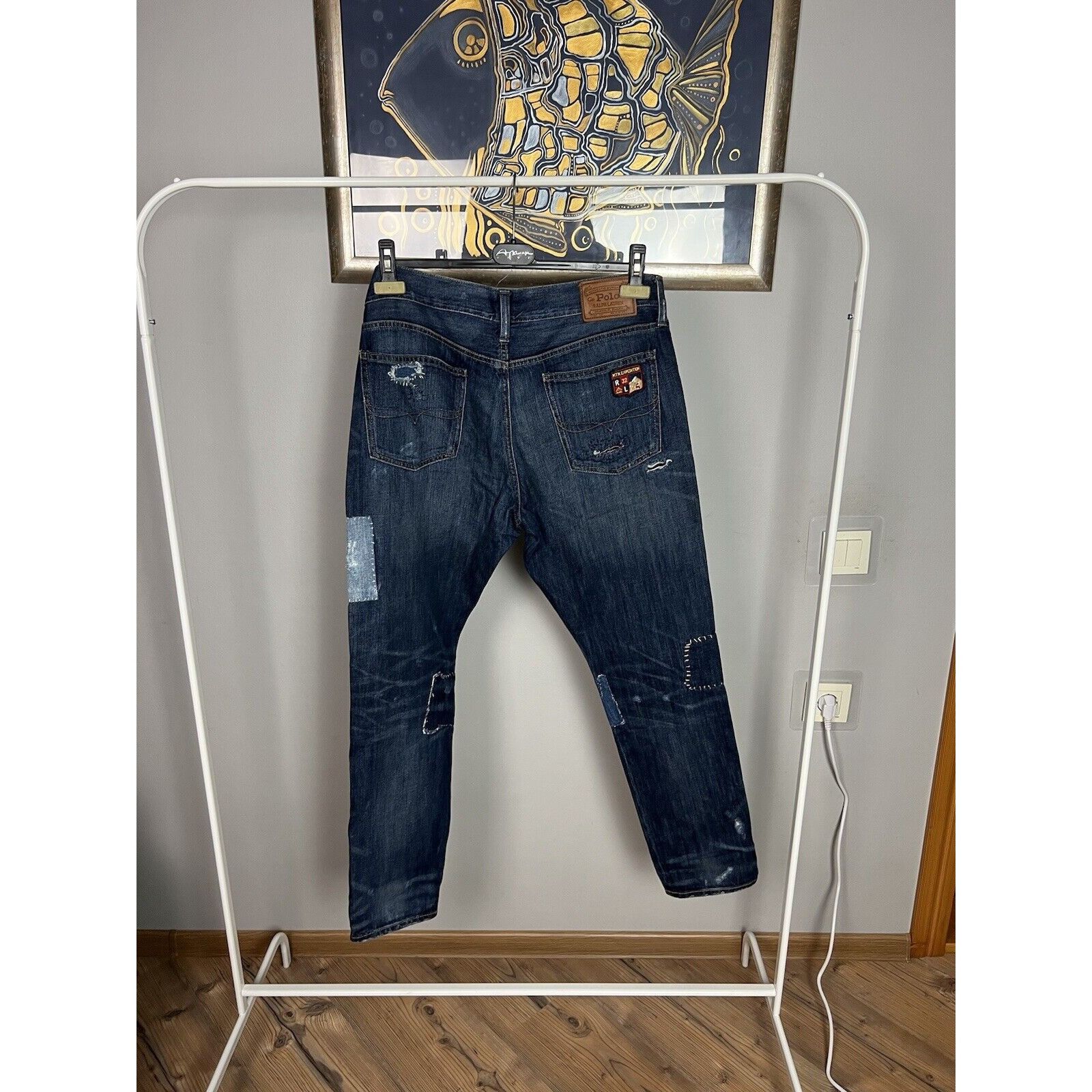 Polo Ralph Lauren Polo Ralph Lauren Dungarees Patchwork Blue Distressed Denim Size US 29 - 13 Thumbnail