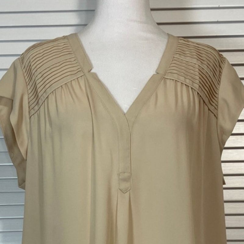 Other NWT DR2 by Daniel Rainn Taupe Relaxed Fit Blouse Women XL Size XL / US 12-14 / IT 48-50 - 3 Thumbnail