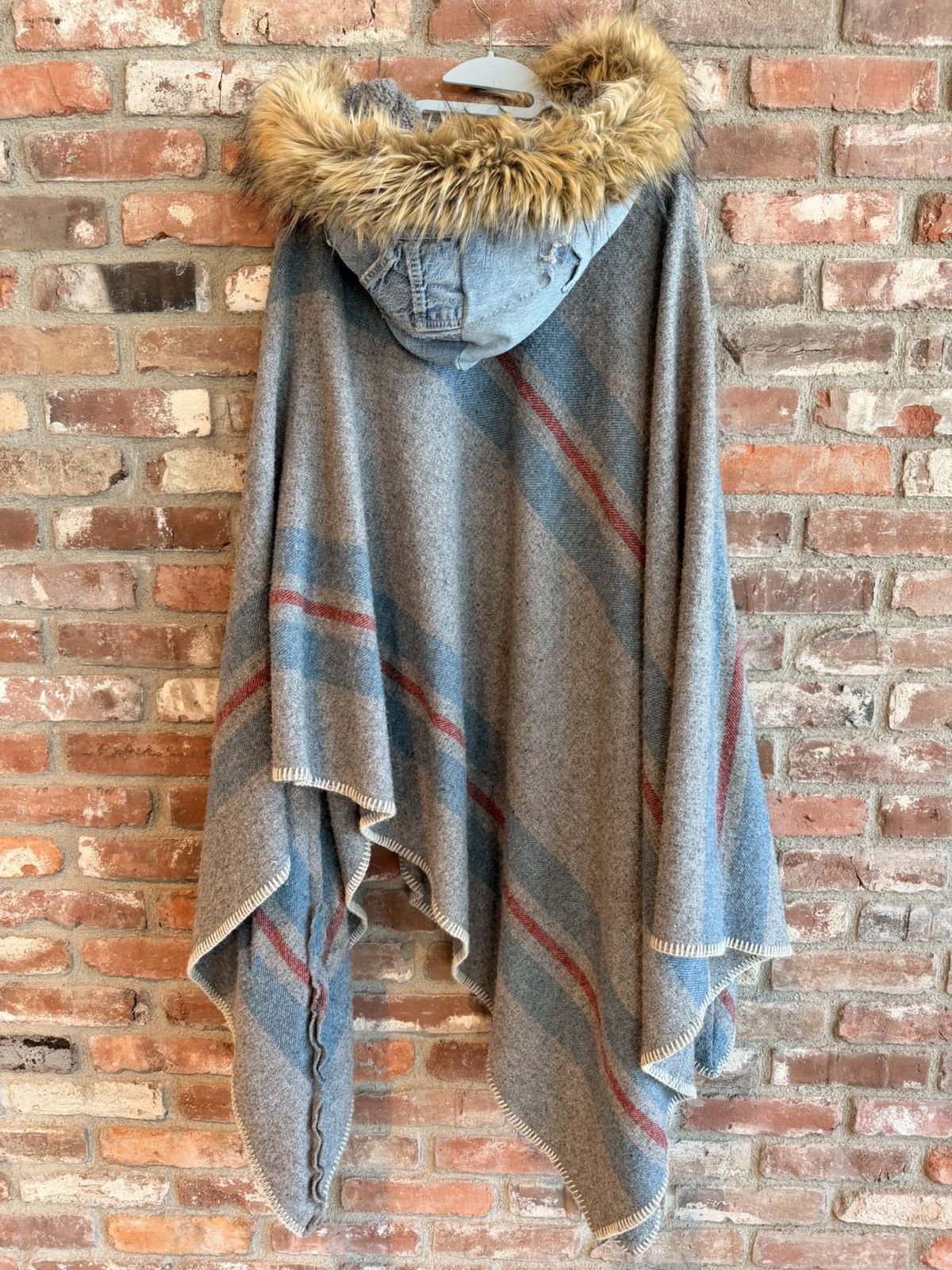 Greg Lauren 🚨1 of 1 FW 17 Blanket Denim Poncho w/ Vintage Denim Hood Size US L / EU 52-54 / 3 - 2 Thumbnail