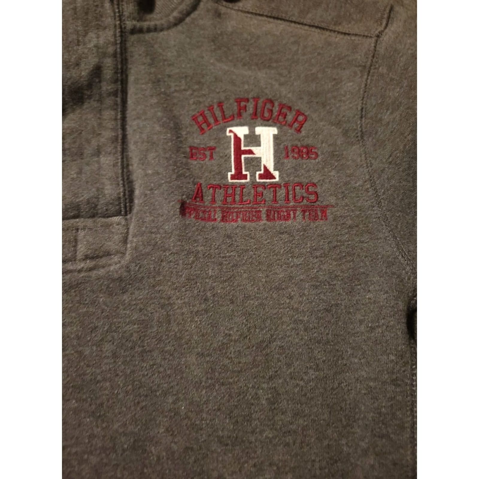 Tommy Hilfiger VINTAGE Tommy Hilfiger 1/4 Button Mens XS Gray Embroidered Fleece Pocket Preppy Casual Shirt Size US XS / EU 42 / 0 - 5 Thumbnail