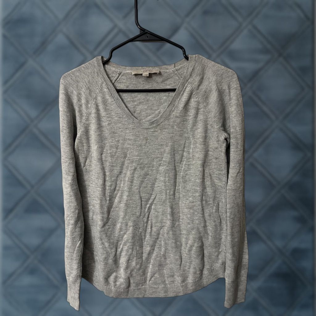 Loft LOFT VINTAGE Cable-Knit Long Sleeve Gray Sweater XS Casual Pullover Women 90s Size XS / US 0-2 / IT 36-38 - 1 Thumbnail