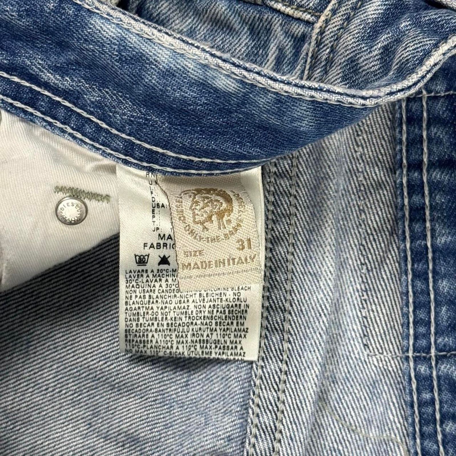 Diesel × Vintage VINTAGE Y2K THRASHED DIESEL INDUSTRY LARKEE DENIM JEANS: Size US 31 - 5 Thumbnail
