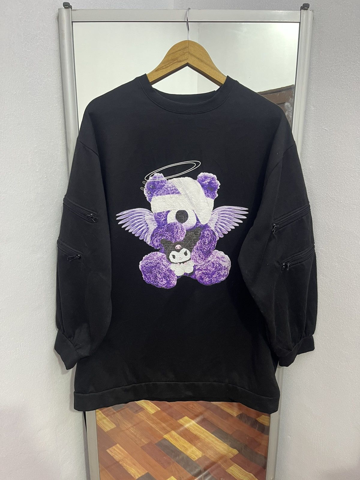 Anime Sanrio Kuromi Angel Graphic Sweatshirt Oversized XL Size US XL / EU 56 / 4 - 1 Thumbnail