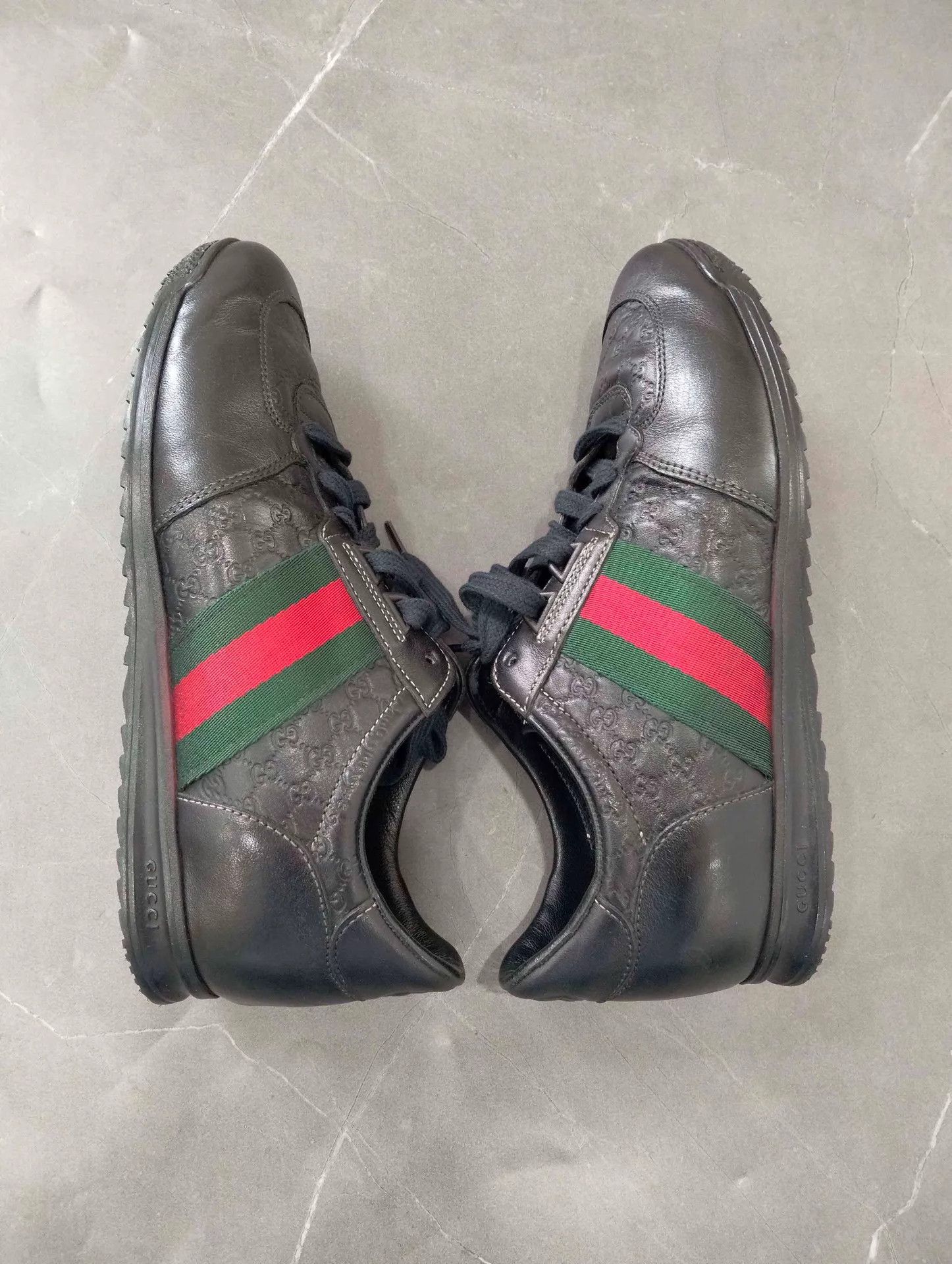 Gucci GUCCI Web Leather Sneaker 36.5 98 New Size US 6 / IT 36 - 3 Thumbnail