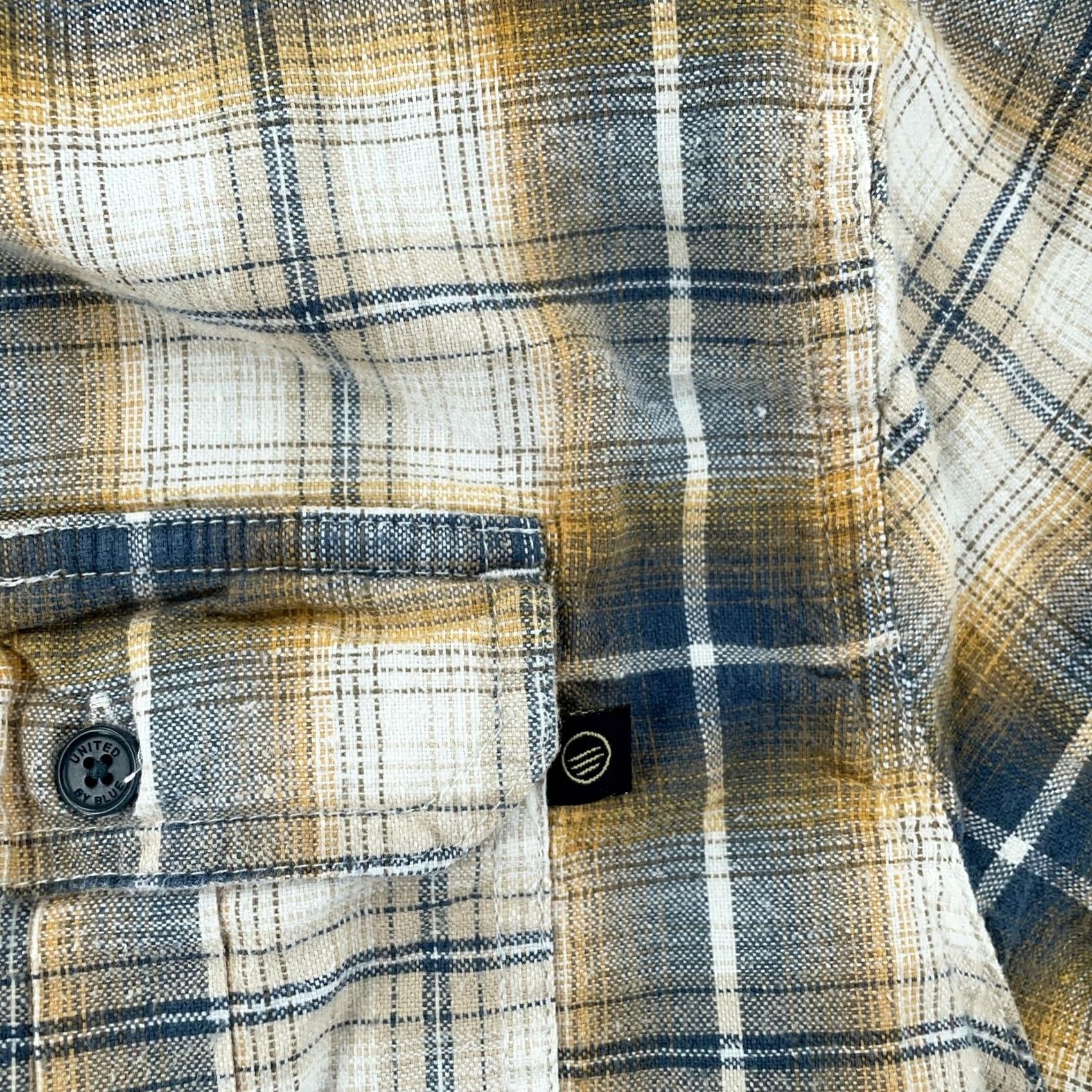 United By Blue United By Blue Flannel Shirt Mens M Brown Blue Plaid Button-Up with Pockets Size US M / EU 48-50 / 2 - 4 Thumbnail