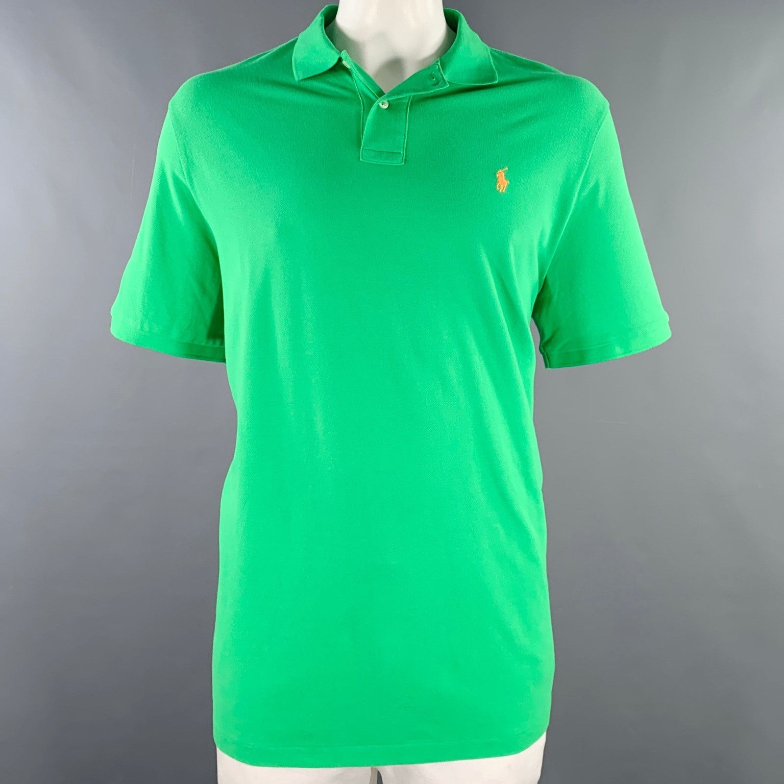 Size XL Lime Green Cotton Half Placket Polo