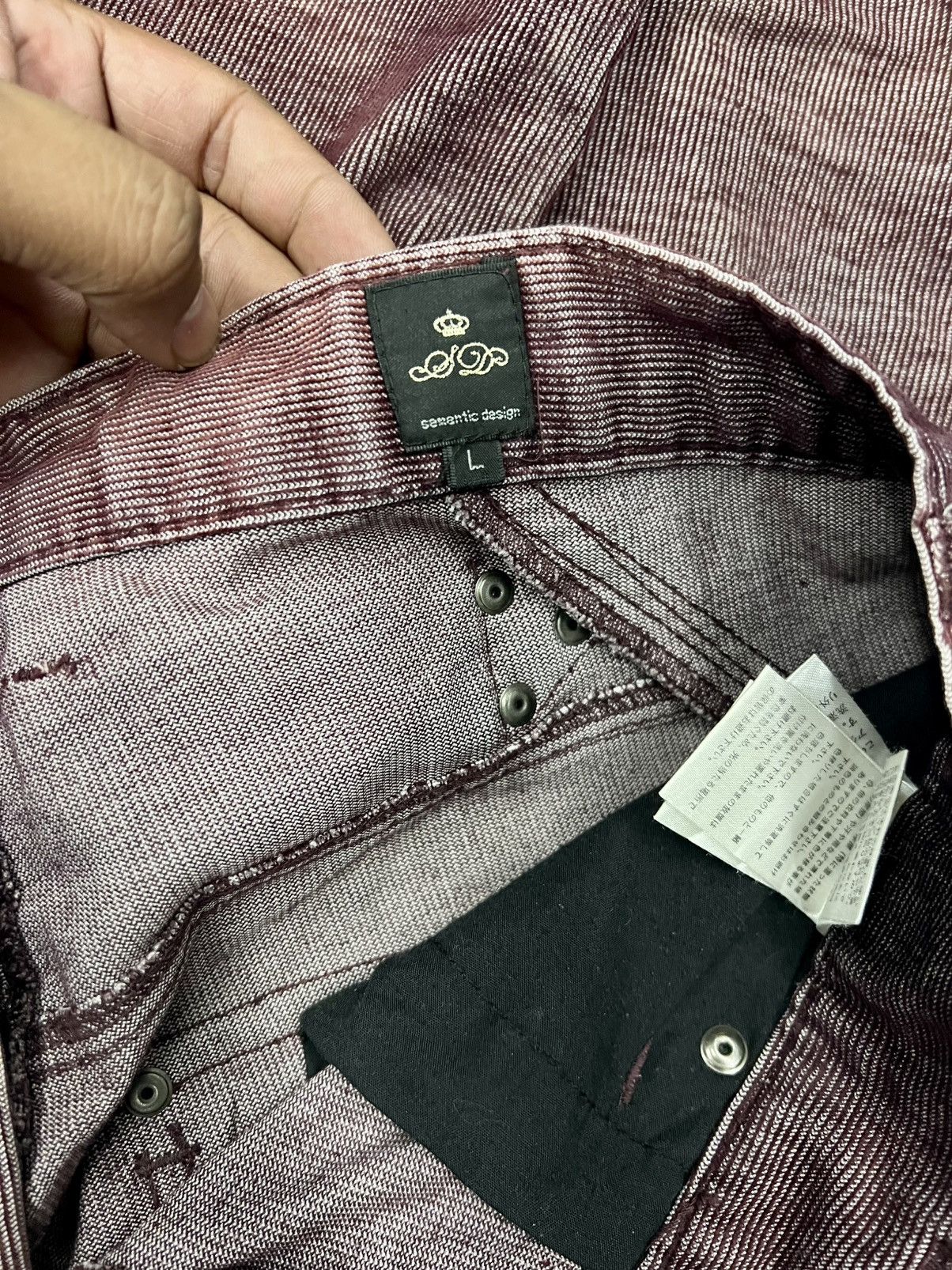 Japanese Brand Semantic Design Purple Washed Flared Corduroy Jeans Size US 34 / EU 50 - 9 Thumbnail