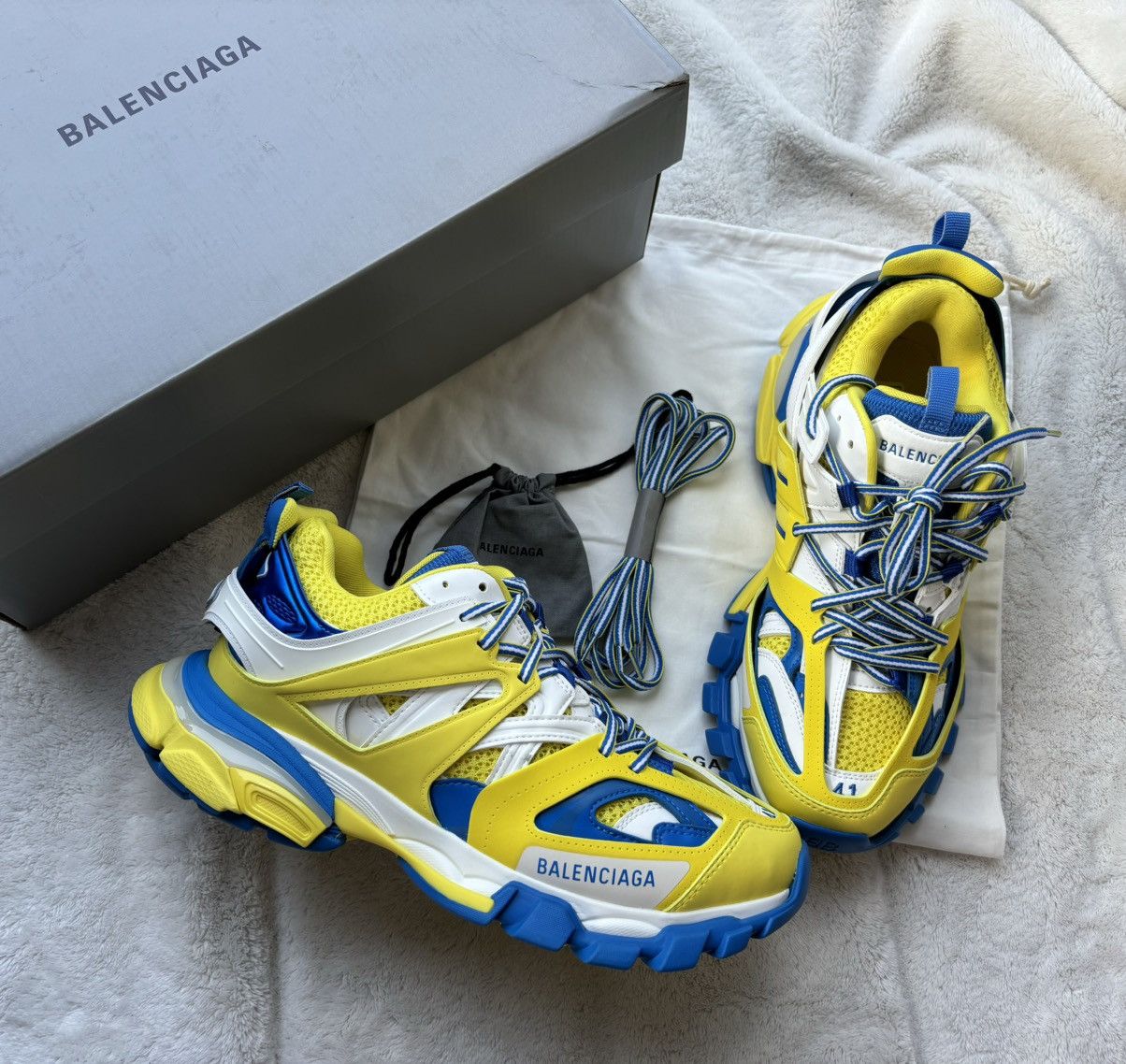Balenciaga Balenciaga Yellow/Blue/White LED Tracks Size US 8 / EU 41 - 1 Thumbnail