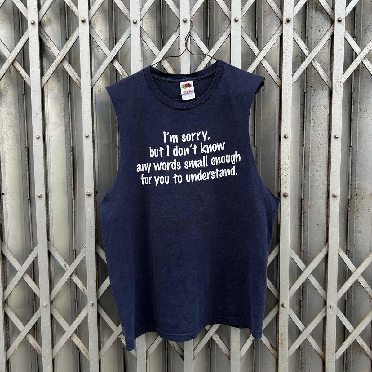 Vintage 2000s Wording Tank Top Size US M / EU 48-50 / 2 - 11 Thumbnail