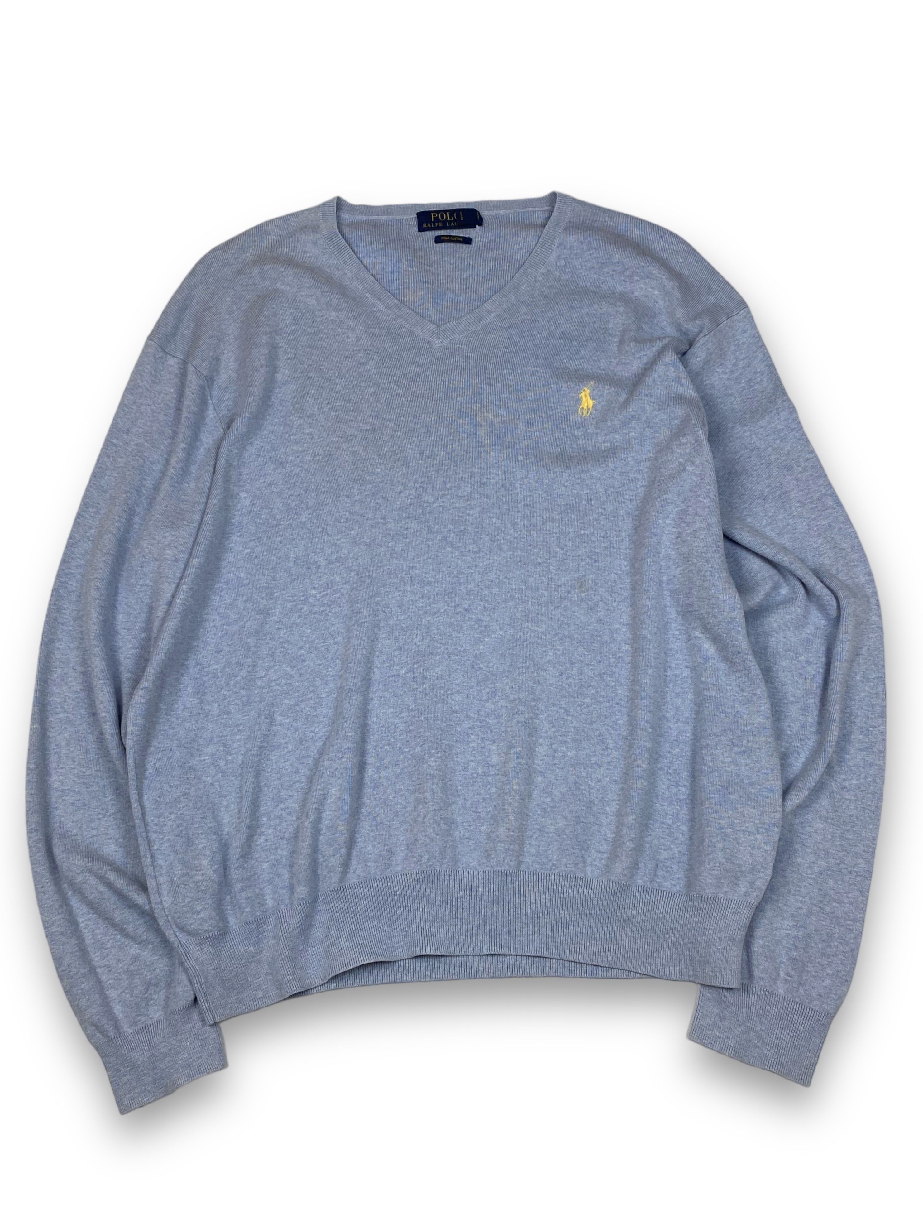 Ralph Lauren Vintage RALPH LAUREN Pastel Blue Longsleeve V-Neck M666 Size US XL / EU 56 / 4 - 1 Thumbnail