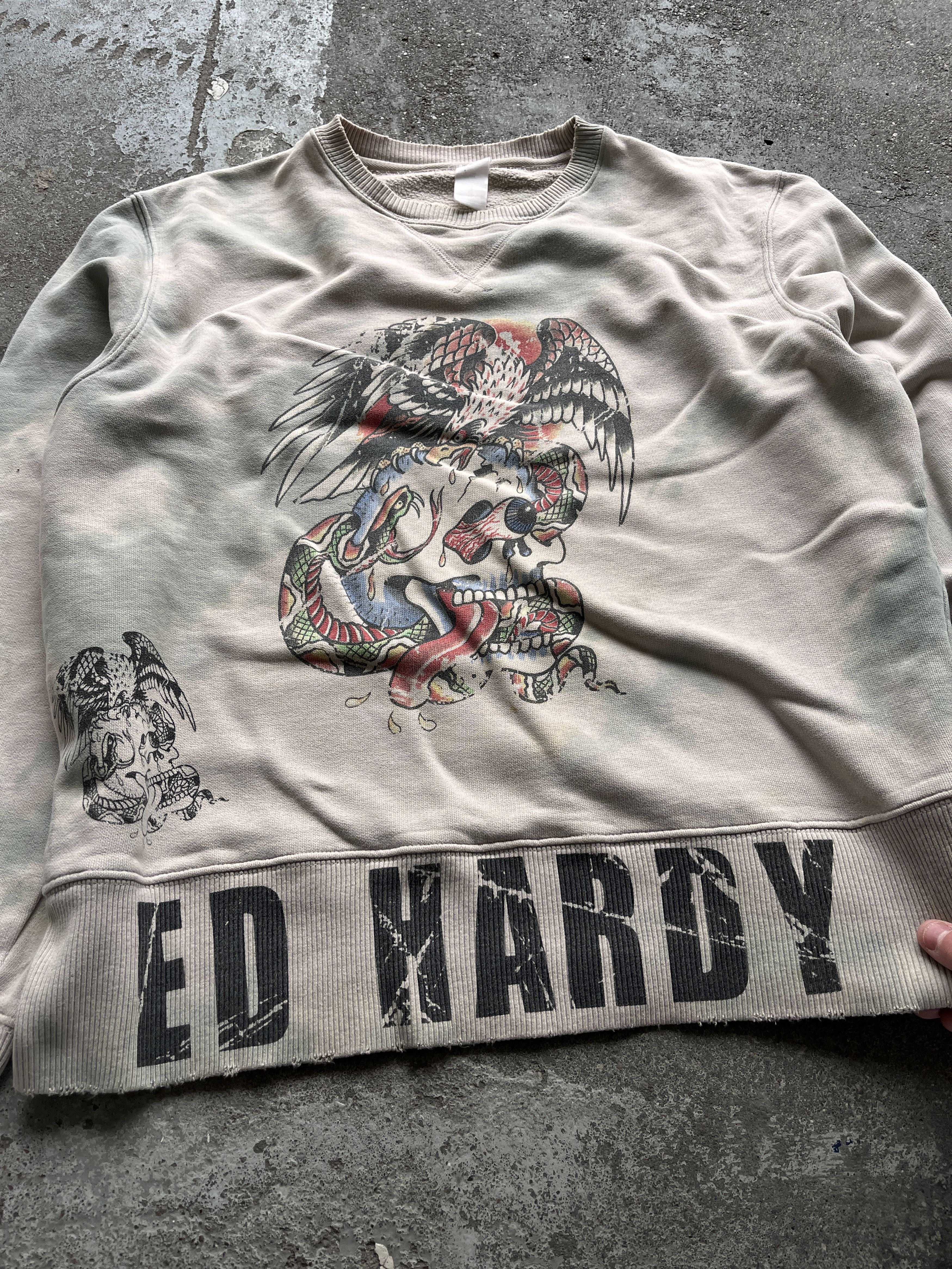 Ed Hardy ed hardy all over print tattoo grunge vintage sweatshirt Size US L / EU 52-54 / 3 - 2 Thumbnail