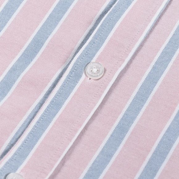 Armor-Lux Armor Lux Pink and Blue Striped Casual Button Down Shirt Size US M / EU 48-50 / 2 - 5 Thumbnail