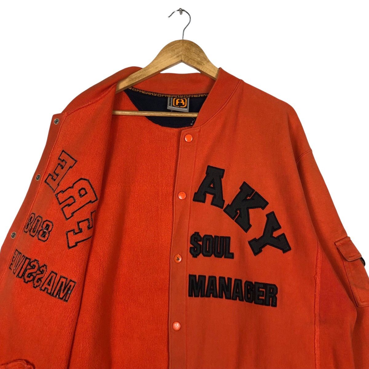 Japanese Brand Rare Freaky Massive Manager Varsity Jacket Large Orange Size US L / EU 52-54 / 3 - 10 Thumbnail