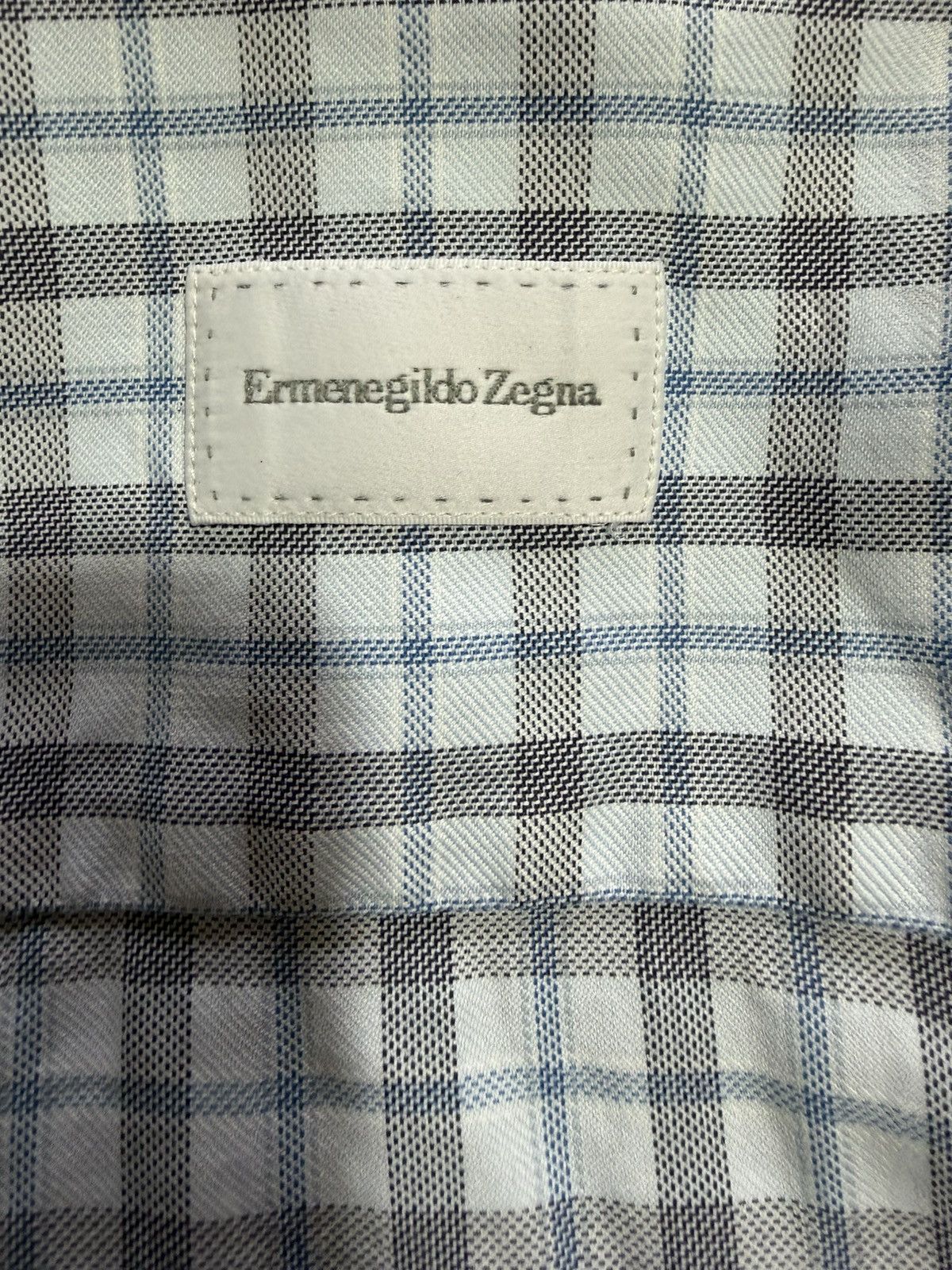 Ermenegildo Zegna Ermenegildo Zegna Blue Plaid Shirt Size US L / EU 52-54 / 3 - 3 Thumbnail