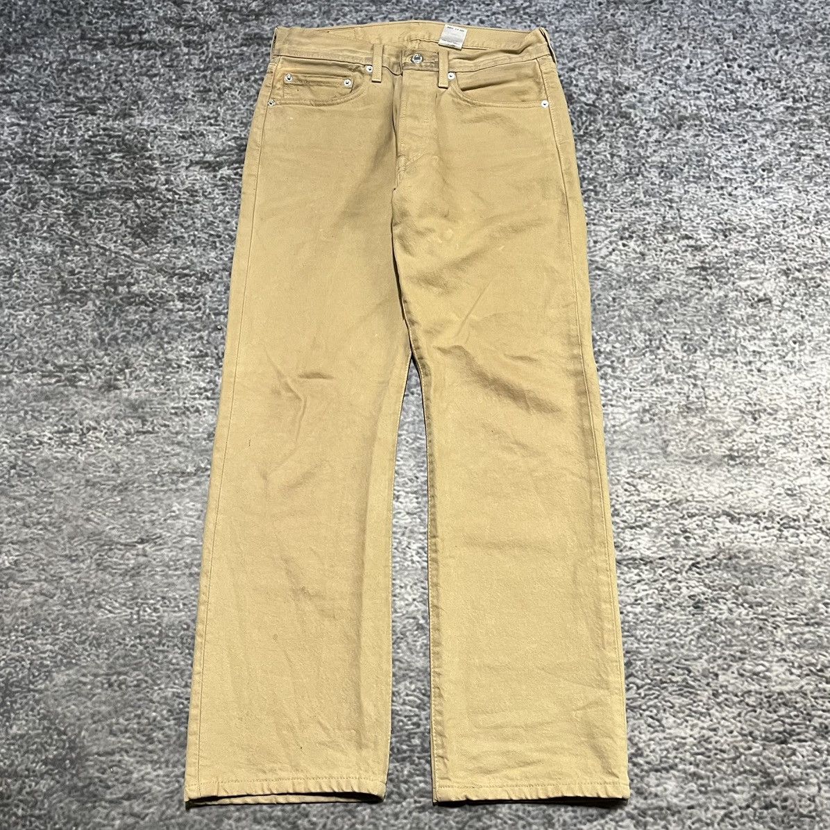 Levi's Vintage Levi's 501 Tan Button Fly 2000s Straight Fit Jeans Size US 31 - 2 Thumbnail